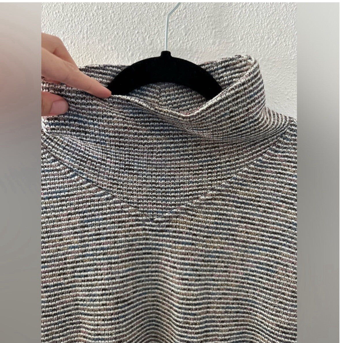 Madewell Rainbow Rib Textured Turtleneck Crop Top Sweater Size Small 3.6