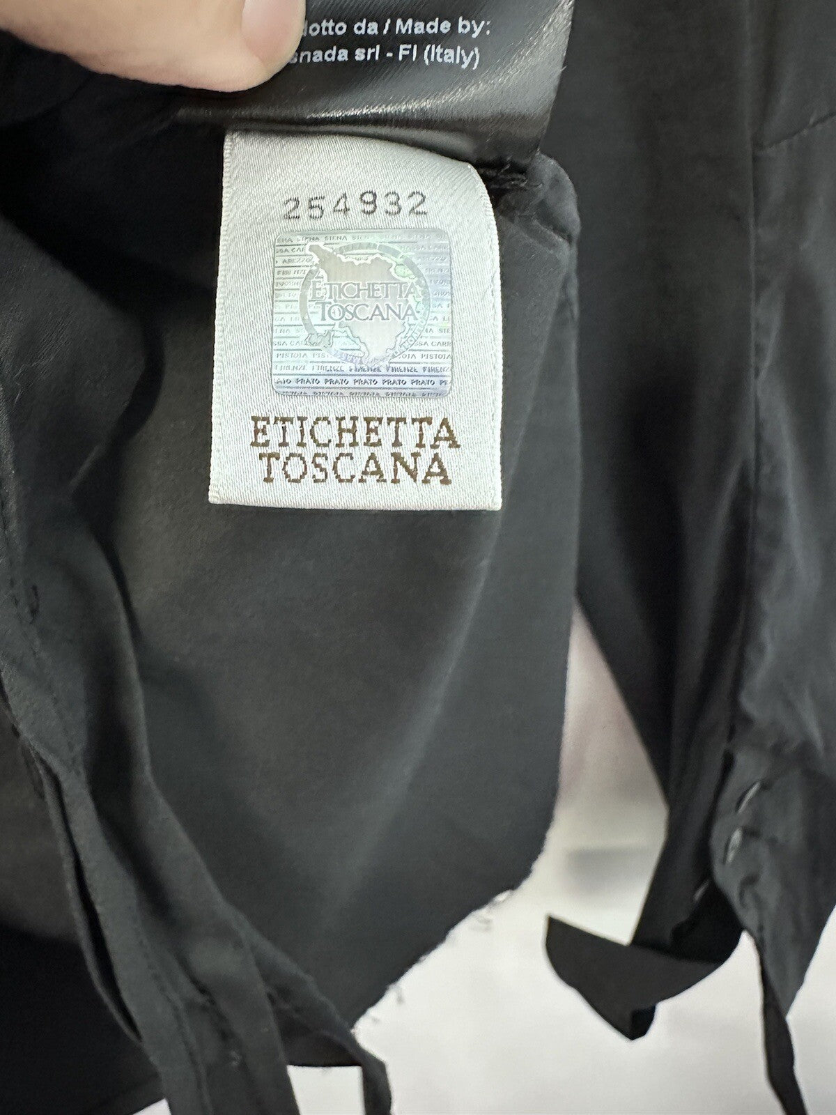 Masnada Italian Designer Black Long Sleeve Button Up Top Avant Garde Sz 6/42