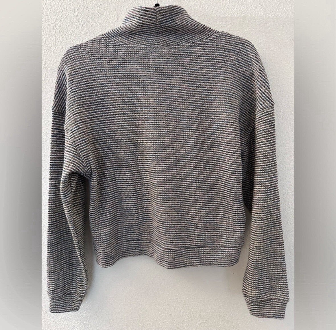 Madewell Rainbow Rib Textured Turtleneck Crop Top Sweater Size Small 3.6