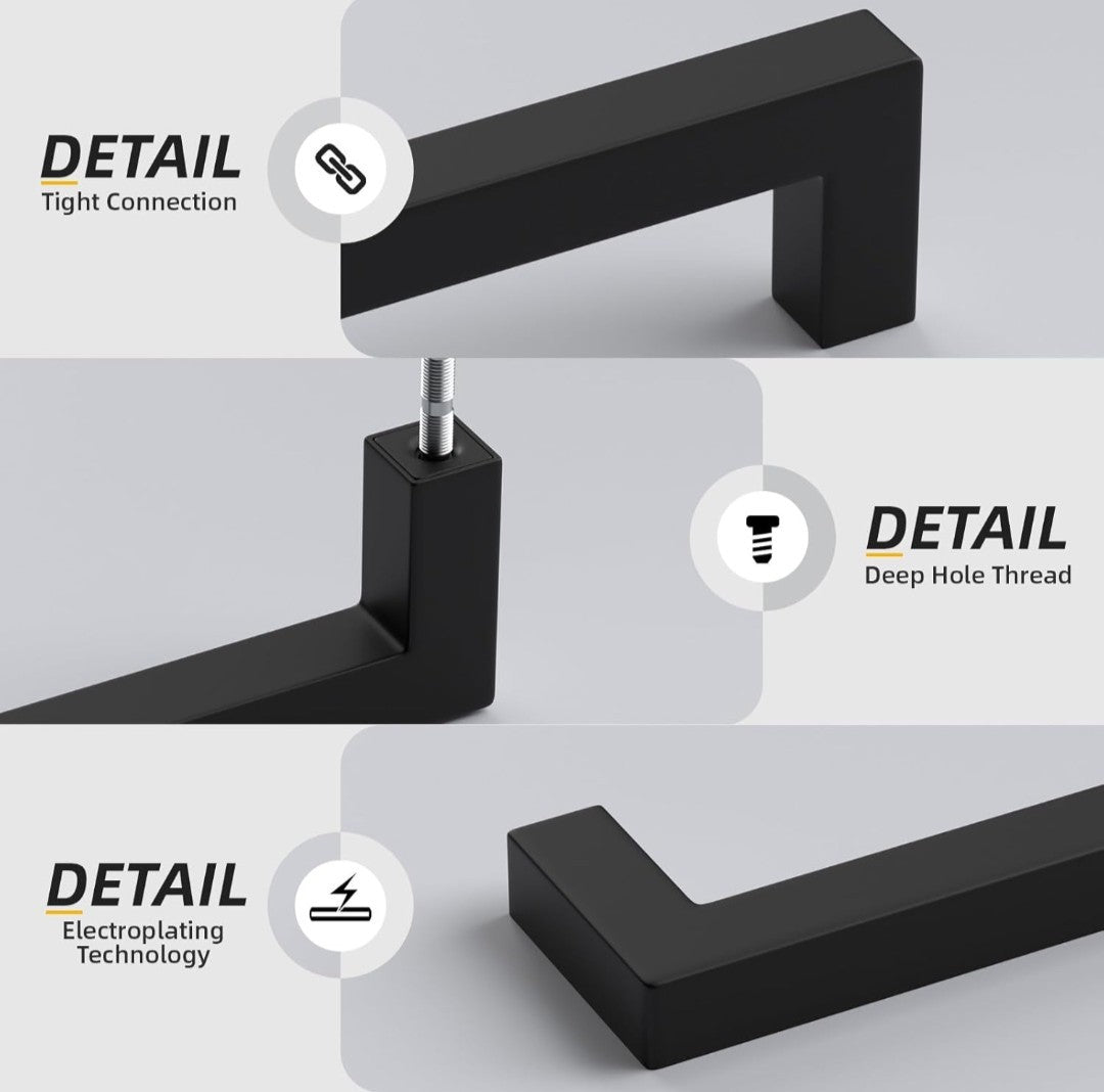 goldenwarm 25 Pack Black Cabinet Pulls Dresser Drawer Handle 6-1/4in(160mm) 14E