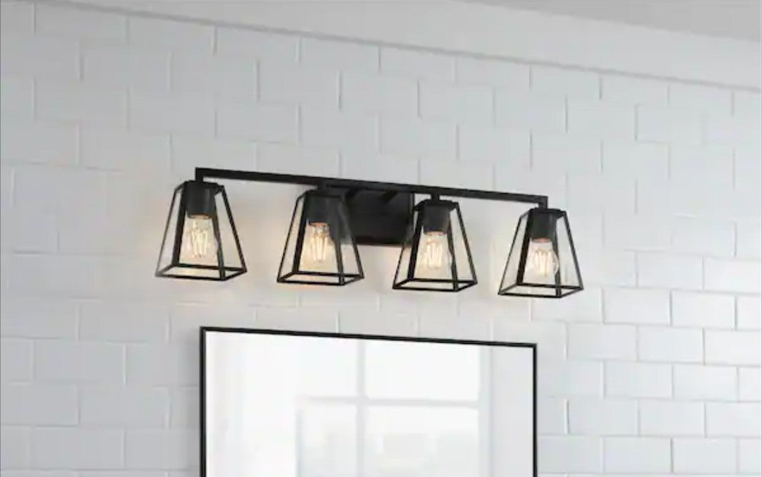 Home Decorators Mackenzie Place 30 in. 4-Light Modern Light, Glass Shades 4A
