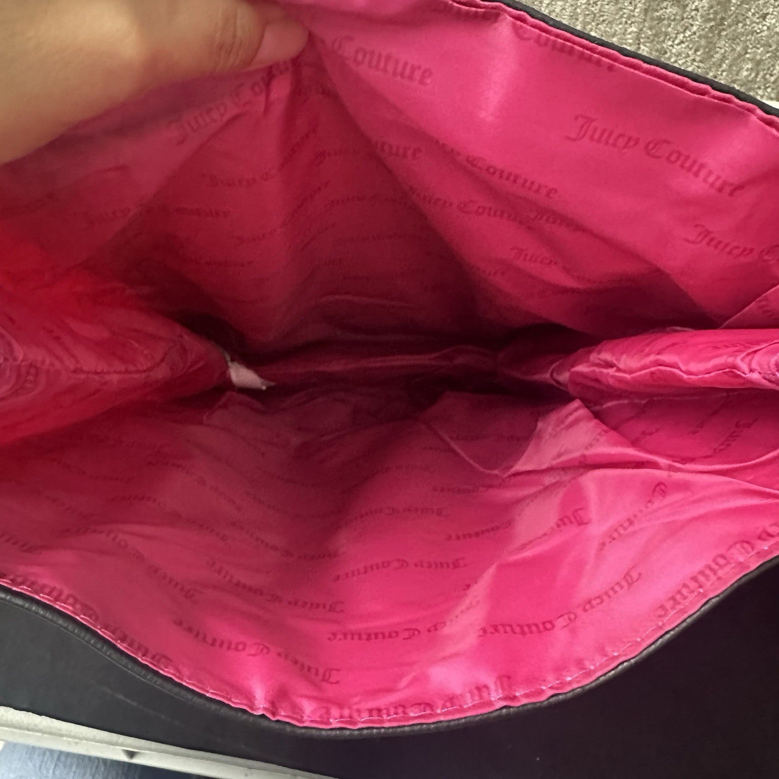 Juicy Couture Large Backpack in Black & Hot Pink with Gold Trim (4A)