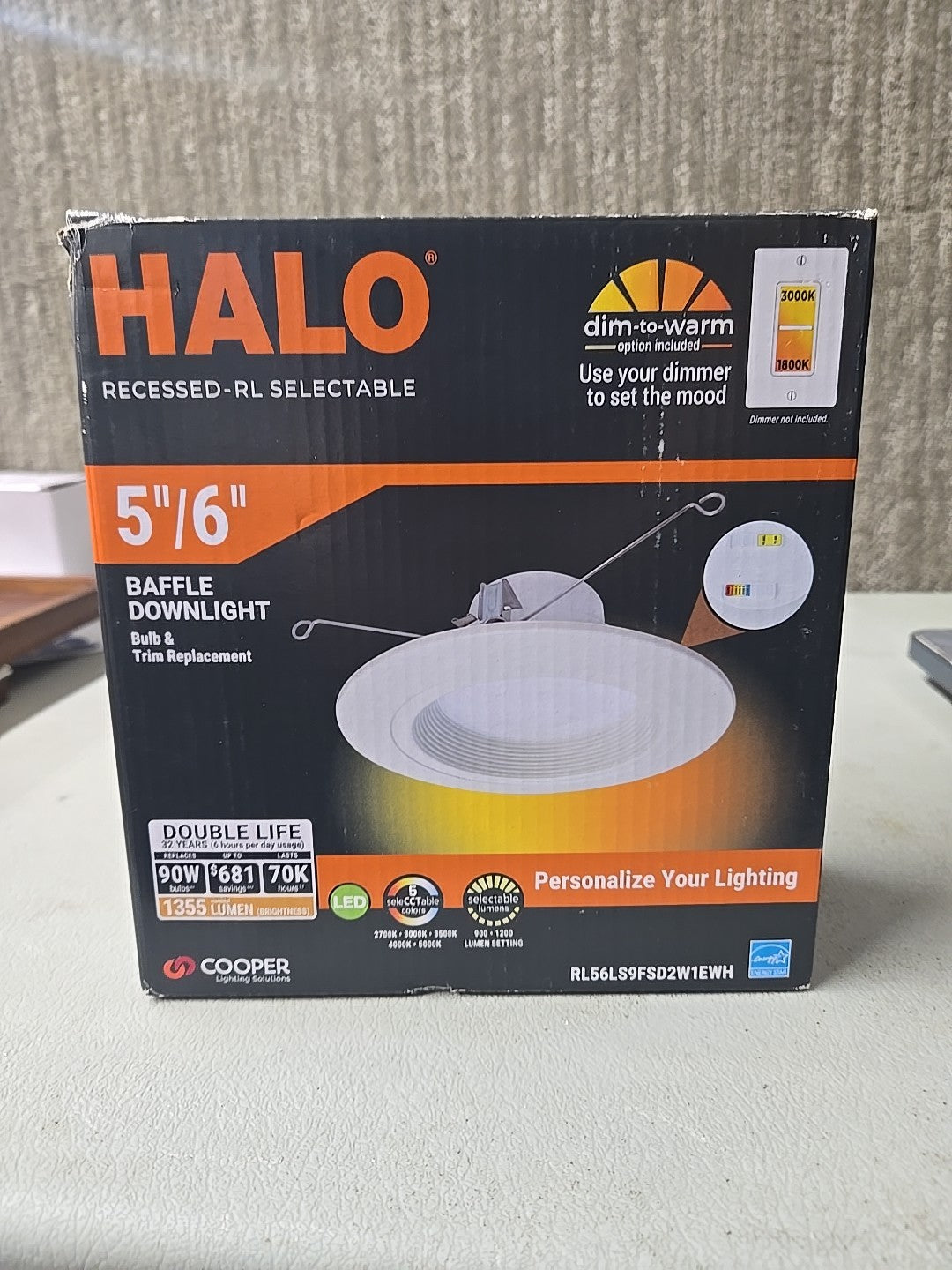 RL56 Series 5/6 in. Recessed LED retrofit module Selectable CCT and Lumens 1D