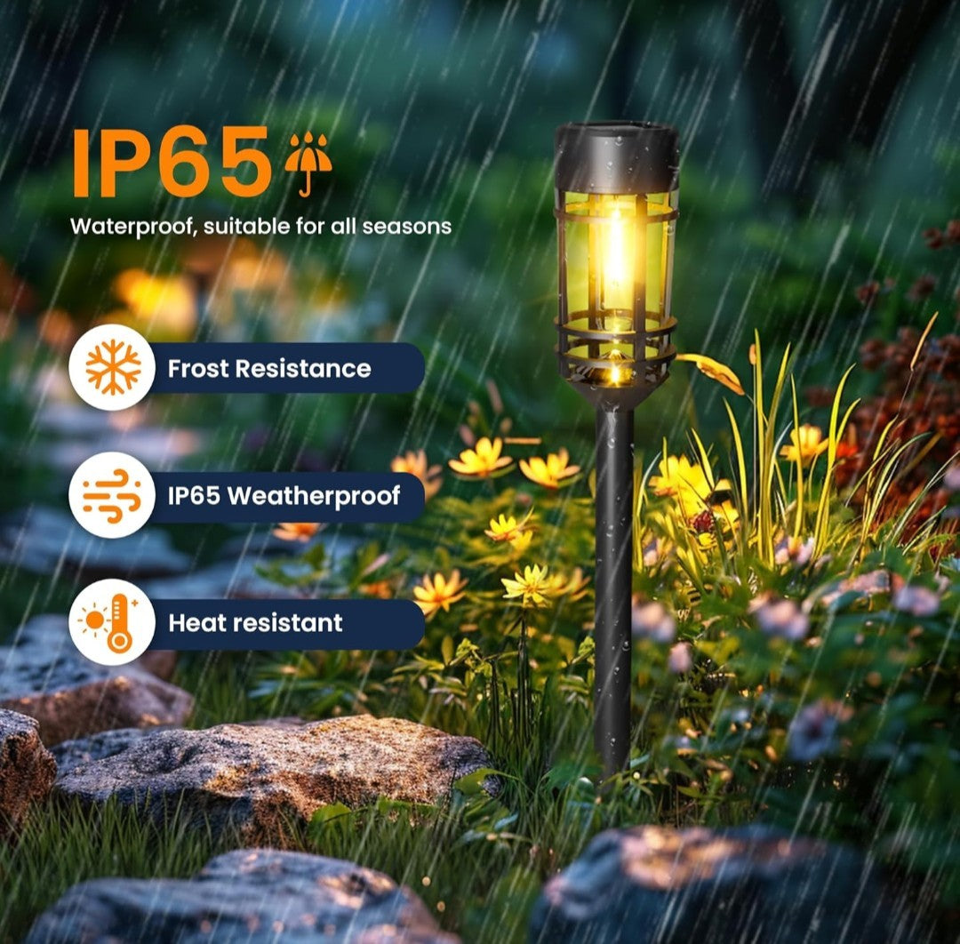Solar Pathway Lights 8 Pack, Garden Lights  Waterproof (Warm White) 15E