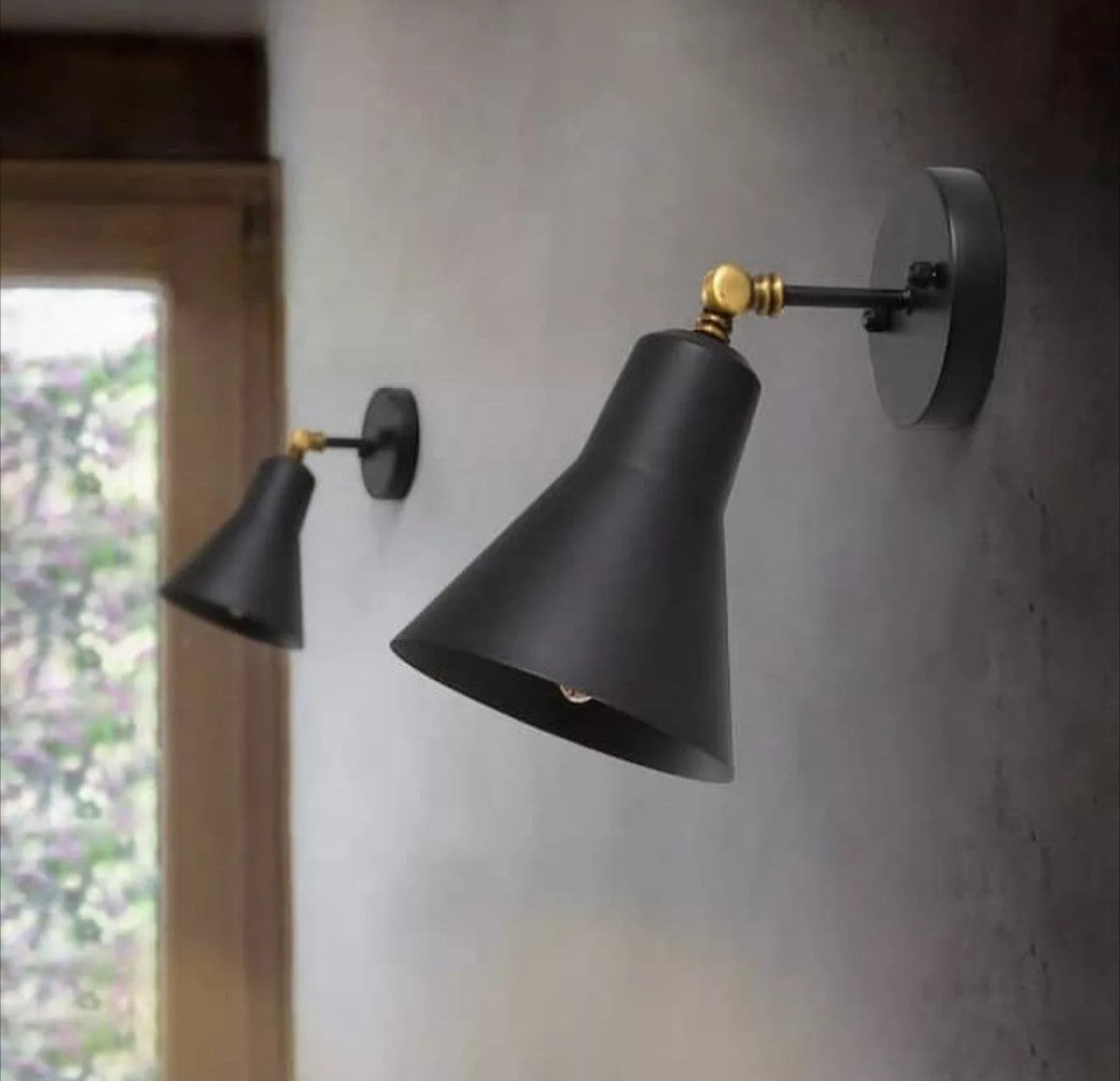 LNC 1-Light Black Brass Modern Industrial Adjustable Wall Sconce/Metal Shade 1B