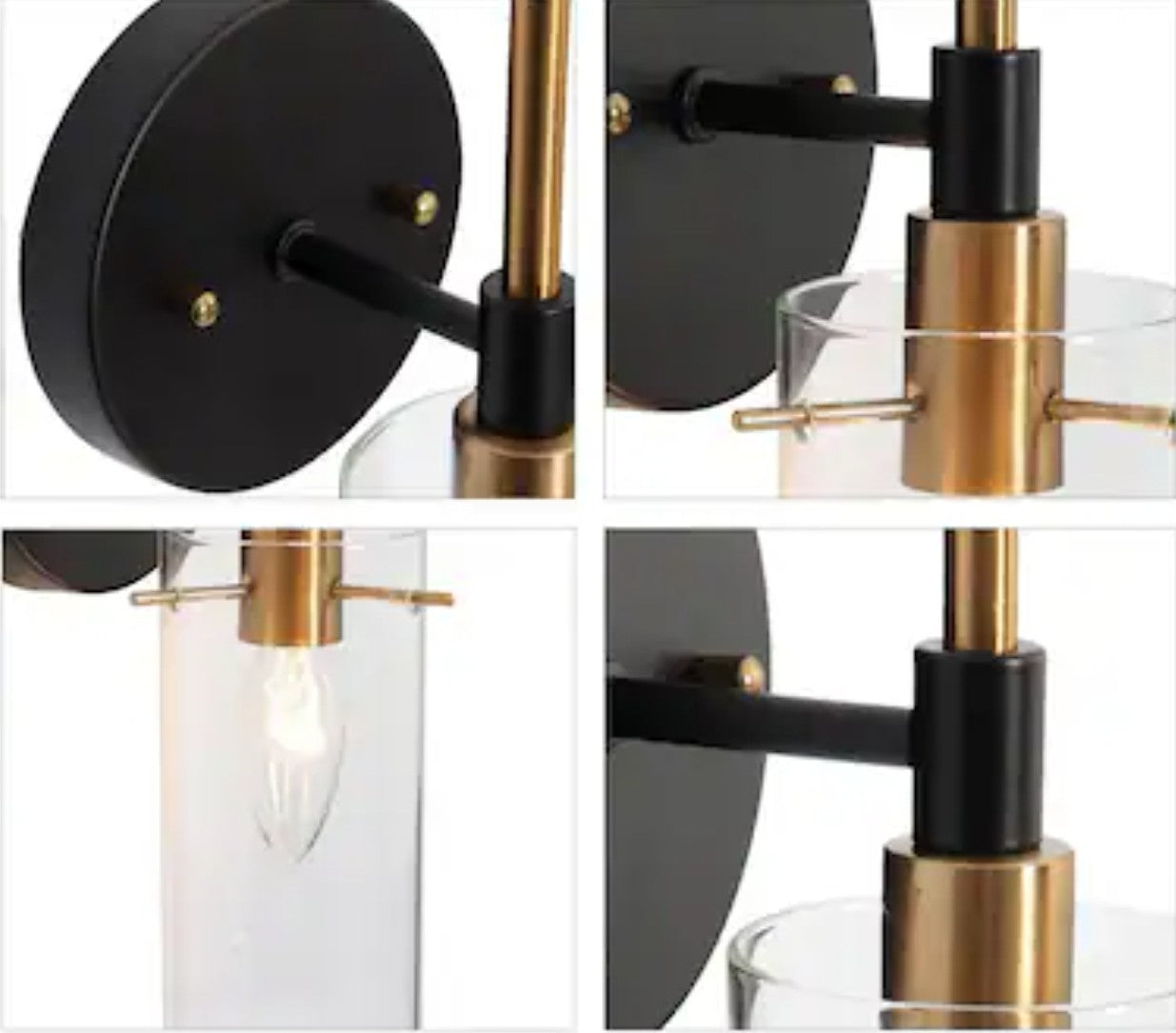 ZEVNI Lumigerda 4.7-in W 1 -Light Matte Black Wall Sconce Qty 2, 7A