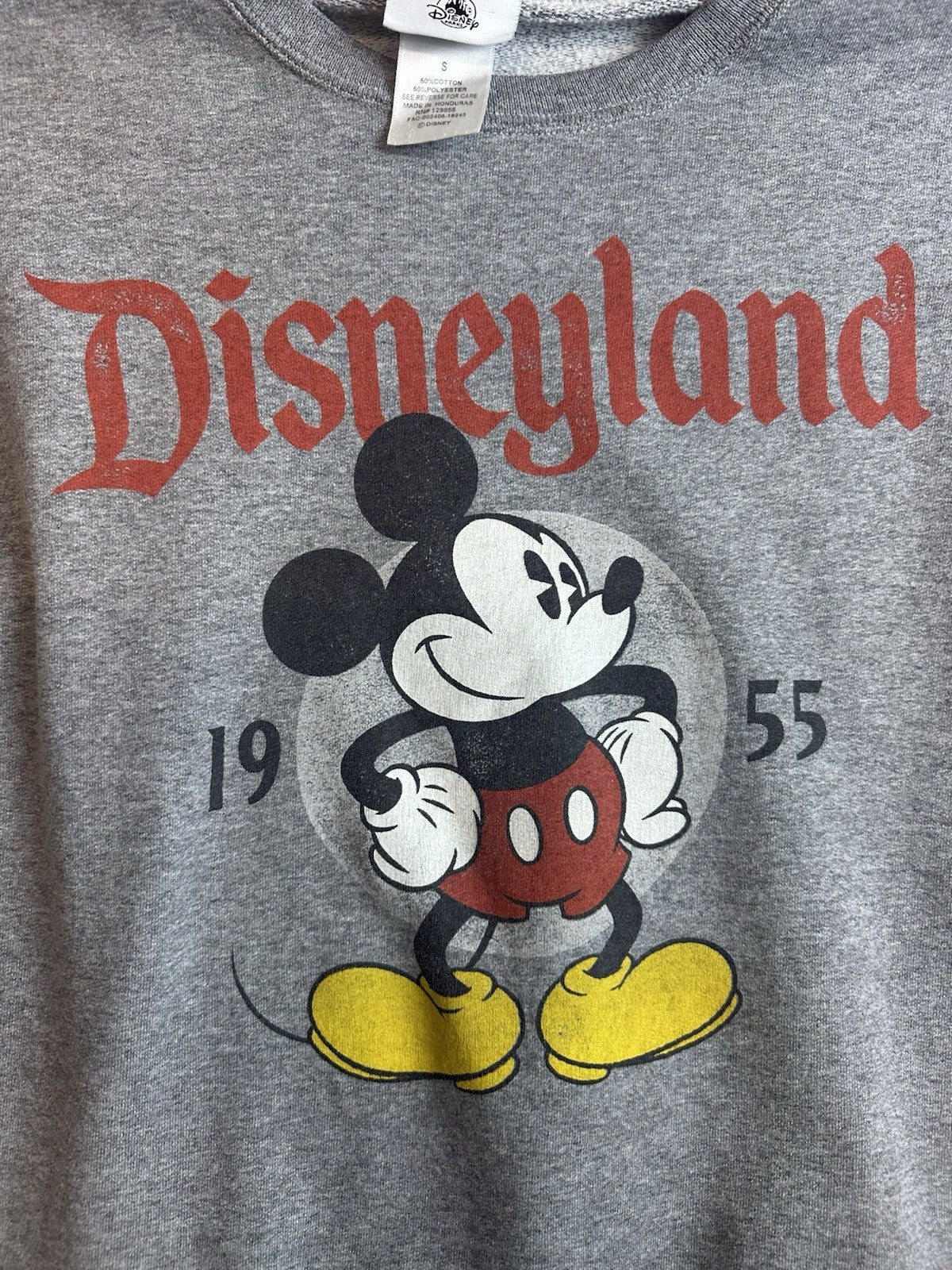 Women’s Grey Disneyland Small Sweatshirt Lightweight Mickey 6.1