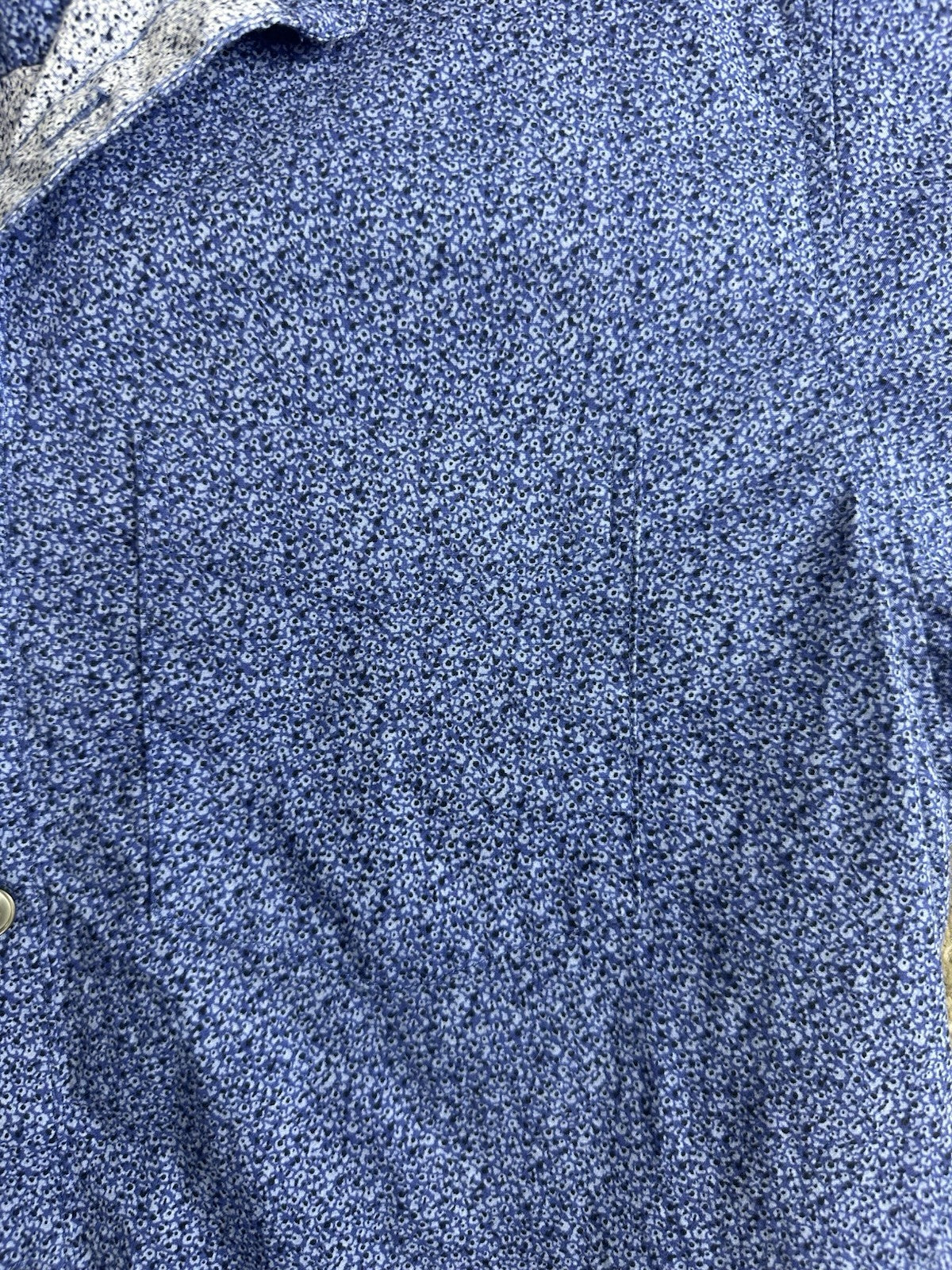 Men’s Marc Anthony Luxury Slim Fit Small Blue Button Up Collar Short Shirt 0042