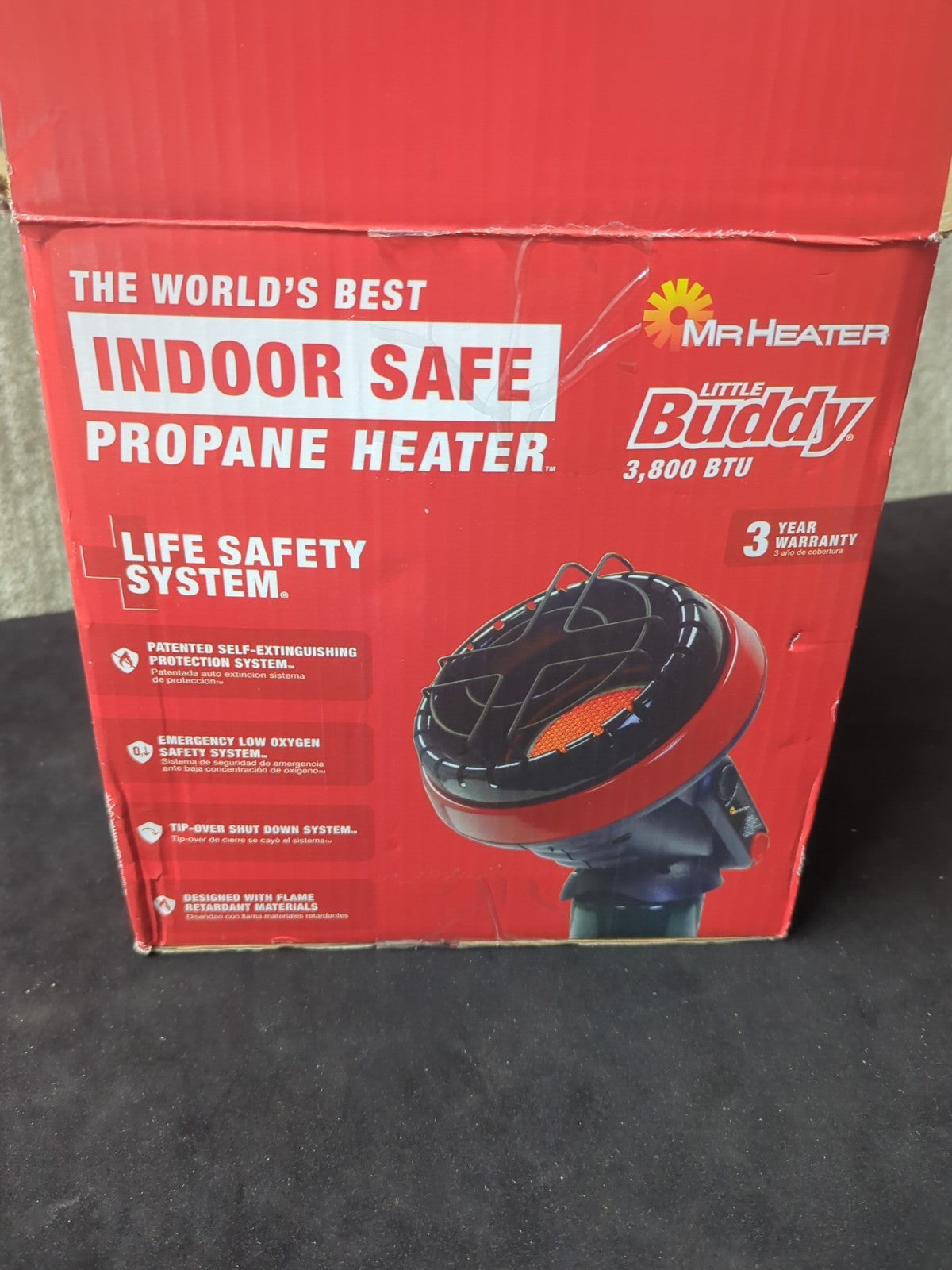 Radiant Propane Heater 3800 BTU Portable Little Buddy Indoor Safe Design 16B