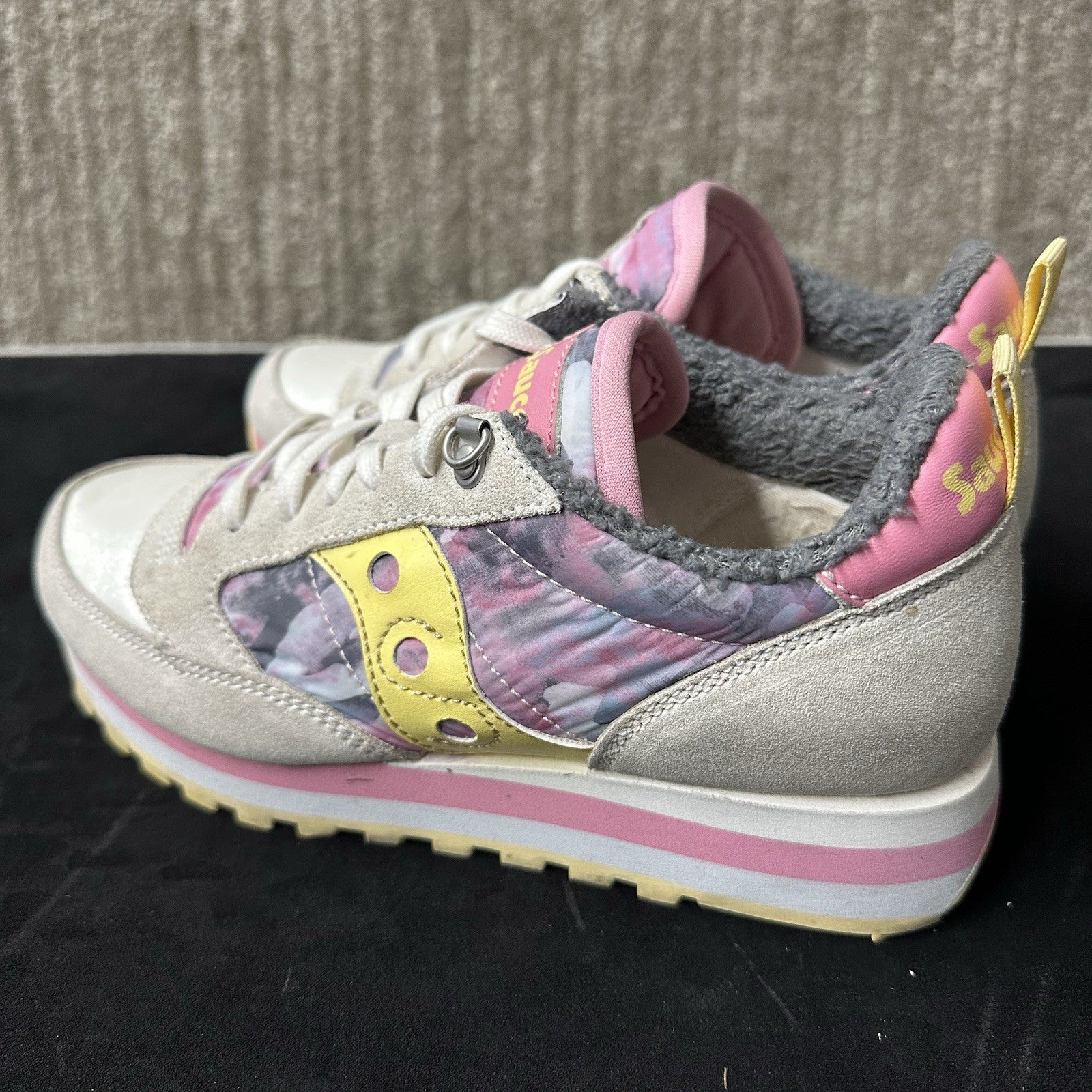 Saucony Jazz Triple Retro Athletic Shoes Sneakers Gray Pink Purple Womens Size 7