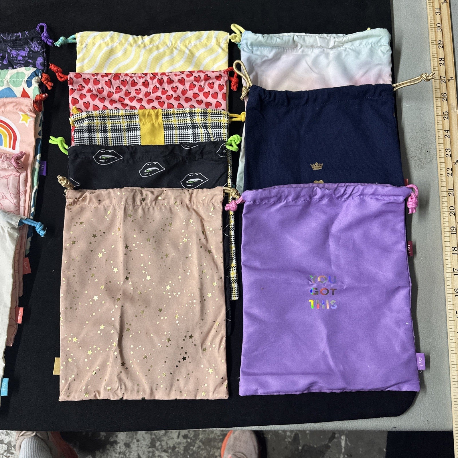 18 Ipsy Cloth Bags 8in Wide x 10in Long LOT (6c)