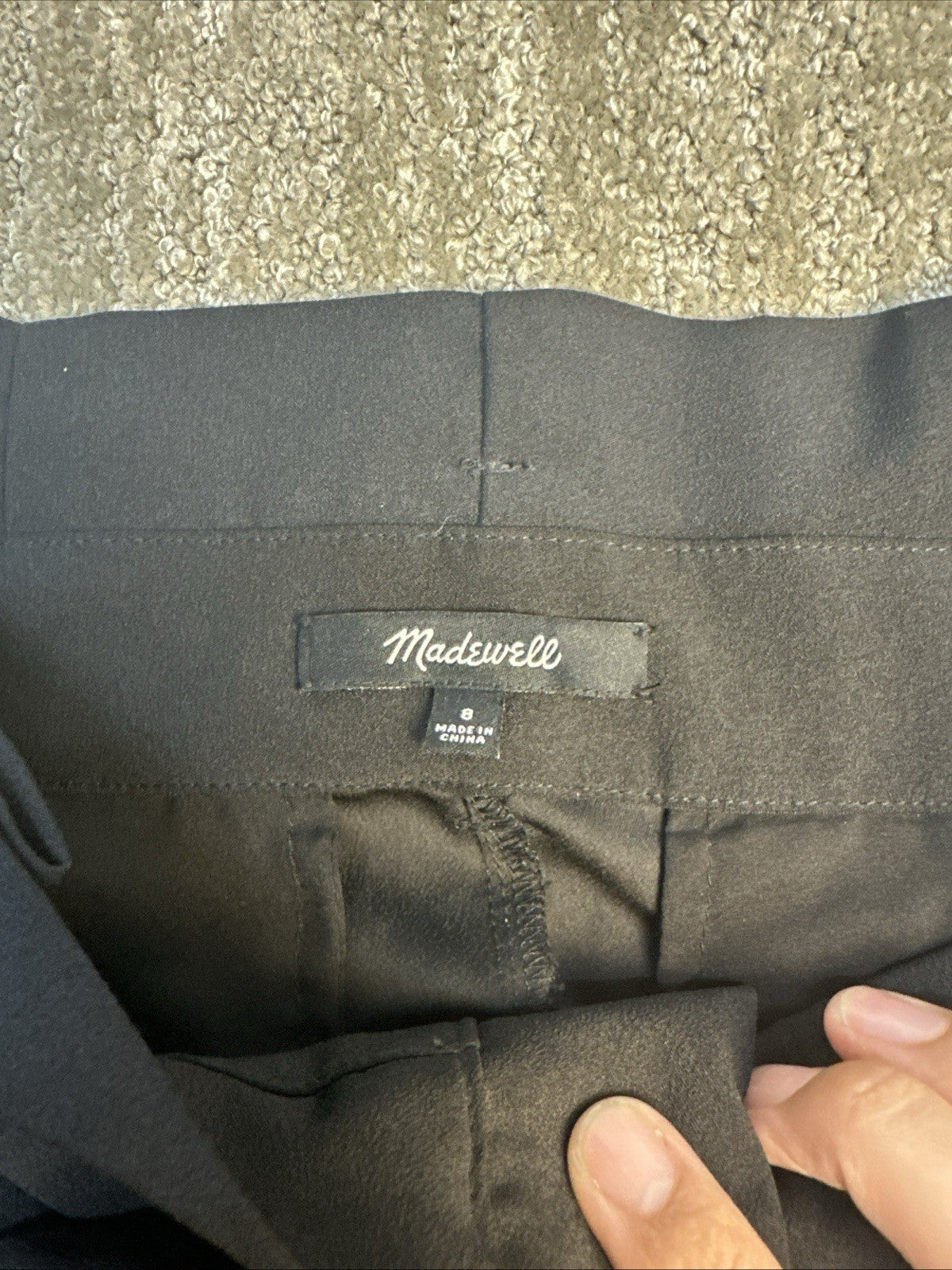 Madewell Paperbag High Waisted Tie Front Dress Pants Black Size 8 (0045)