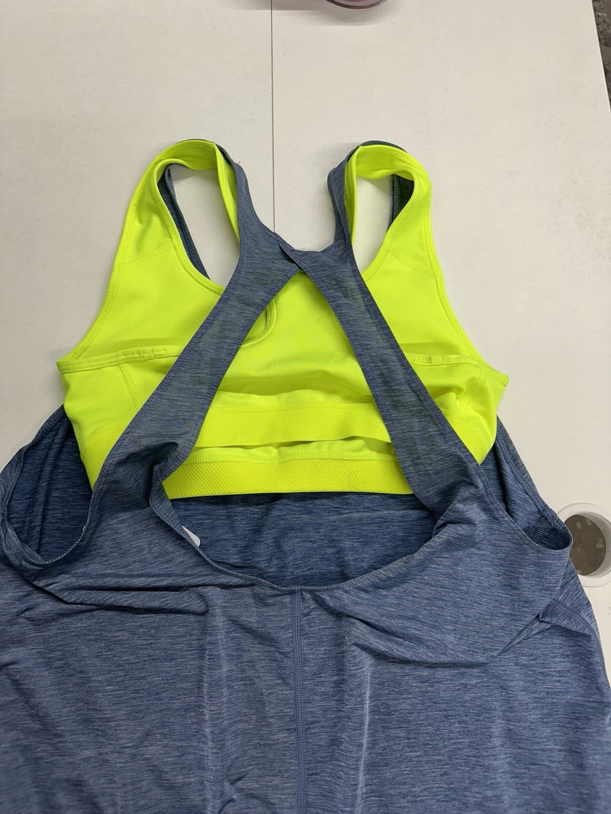 Nike Dri Fit Athletic Sport Run Performance Racerback Built In Bra Tank Top S