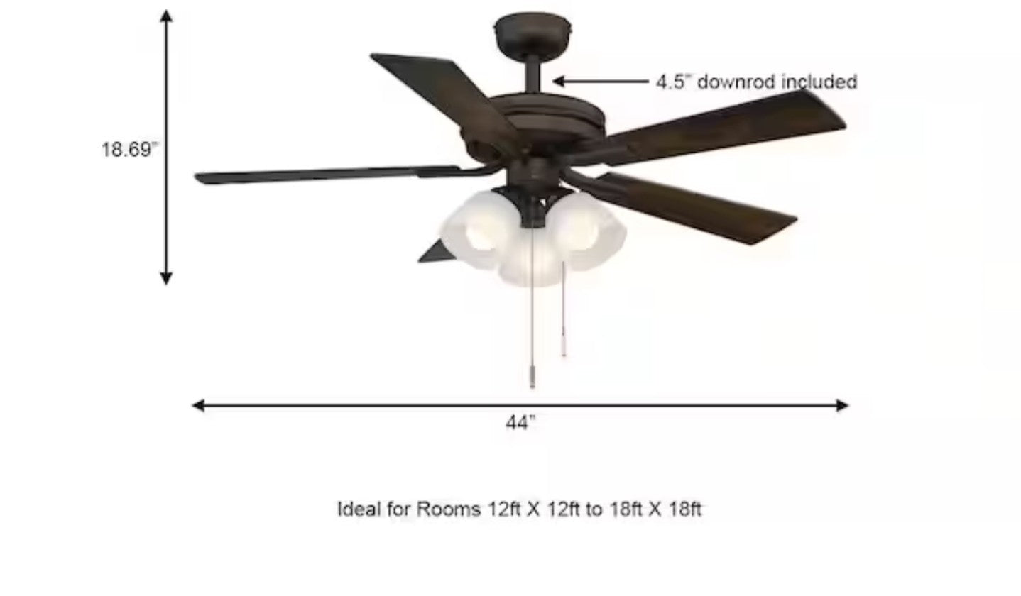 Hampton Bay Sinclair II 44 in. Indoor Oil Rubbed Bronze LED Ceiling Fan 20A