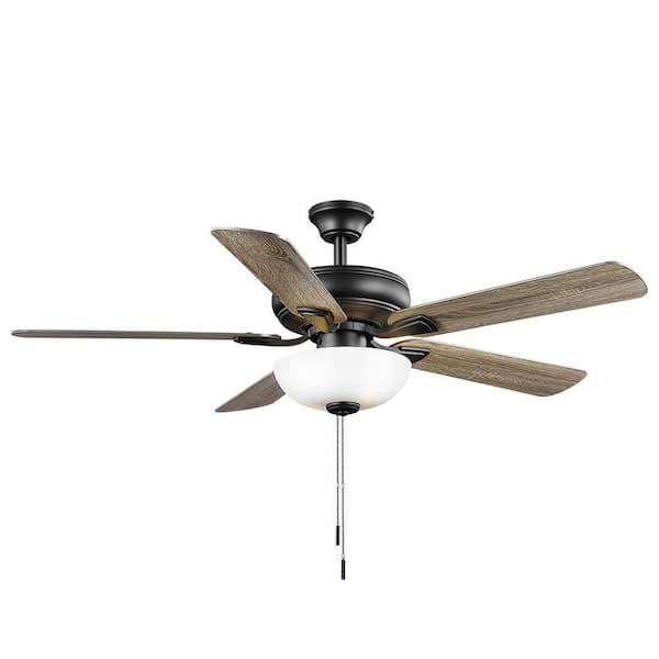 Rothley II 52 in. Indoor LED Matte Black Ceiling Fan with Light 16B