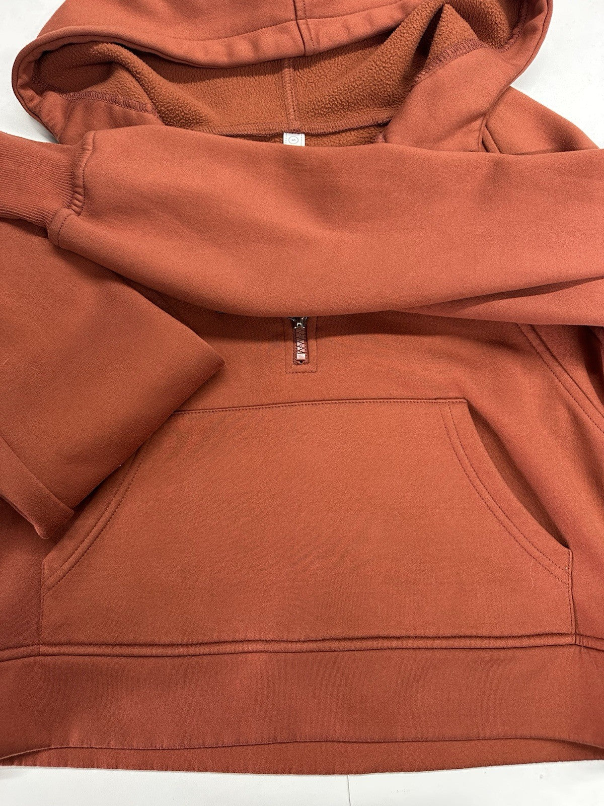 Women’s Laslulu Burnt Orange Small Crop Hoodie Sweater W/ Zipper