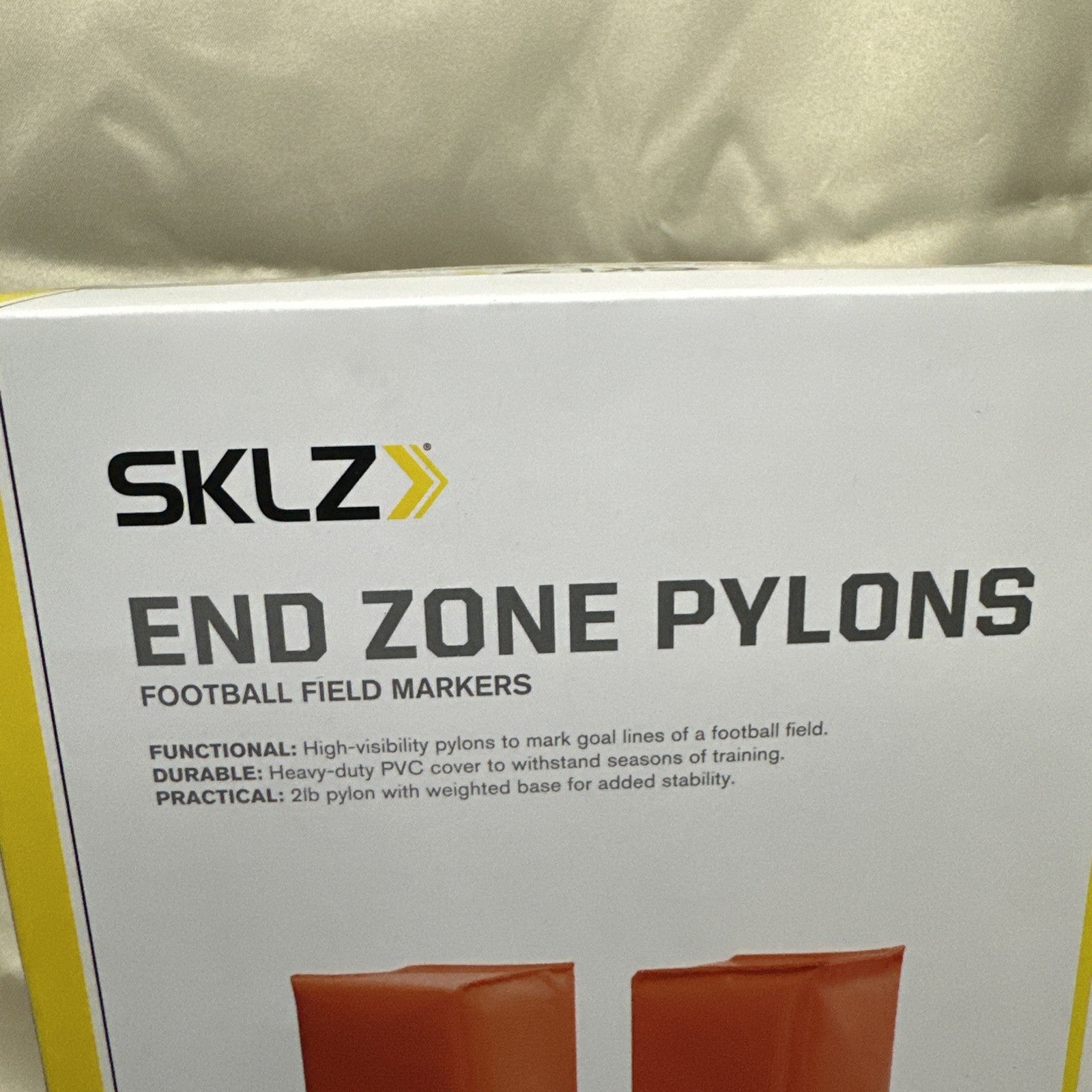 Football End Zone Pylons (1 Pair) | Orange, Durable Field Markers for Games 12B
