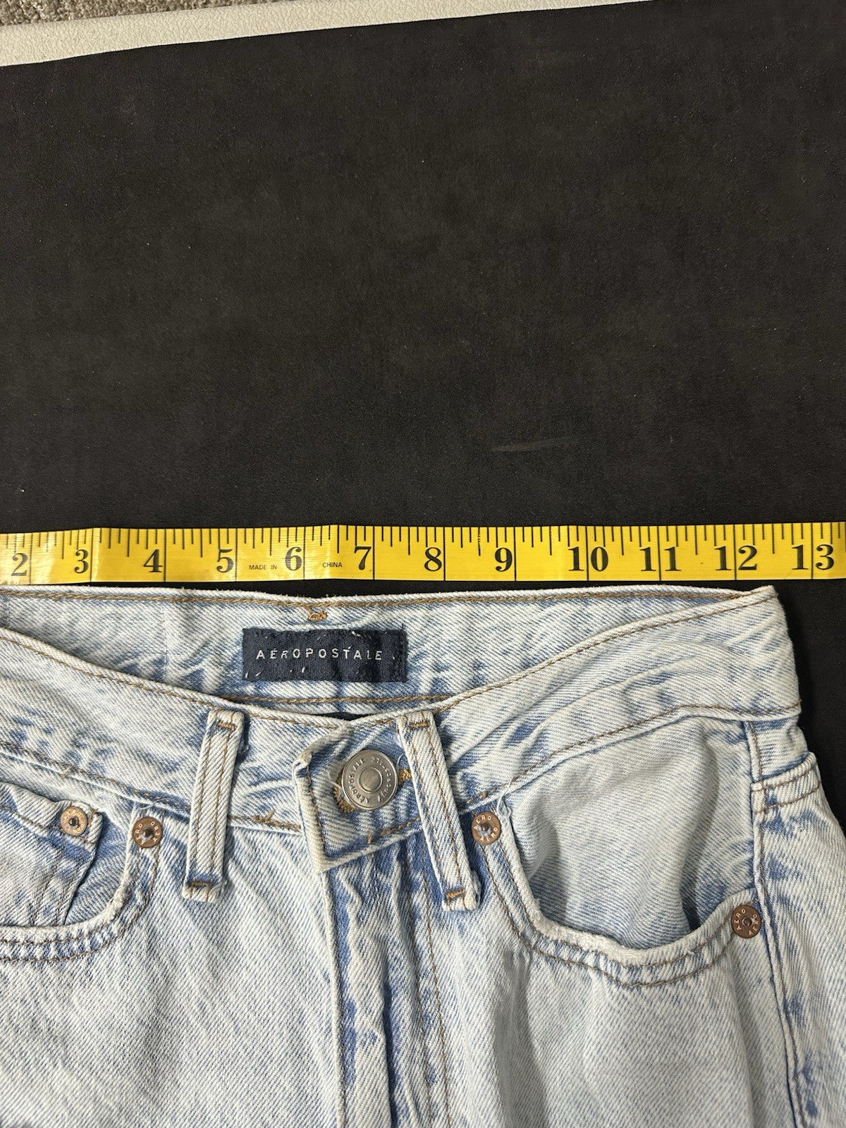 Aeropostale 80s Baggy Jeans Sz 00 Destroyed Distress Regular Light Wash (0021)