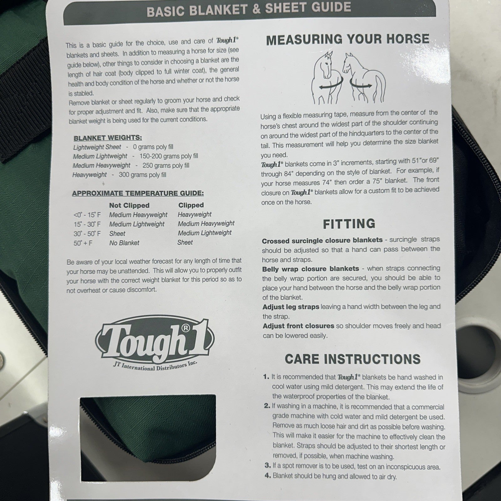 Tough-1 600D Waterproof Foal Blanket Poly Adjustable Size Small Black Green (5A)