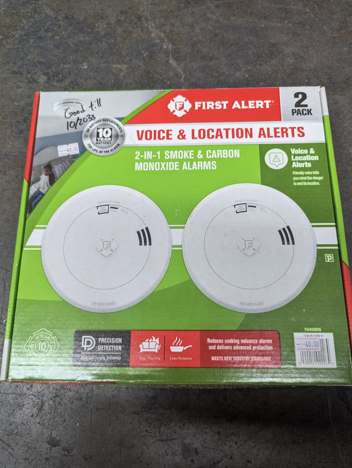 First Alert Precision Detection, 10-year Battery Smoke 2 Pack 3E