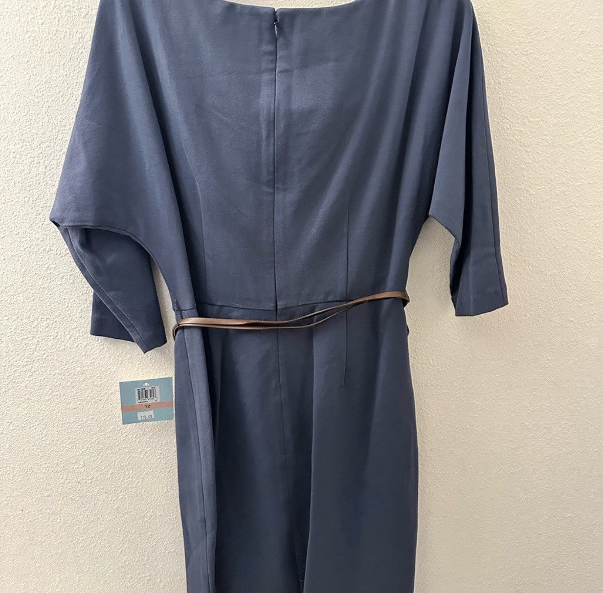 Navy blue Suzi Chin for Maggie Boutique with Brown Belt 0055