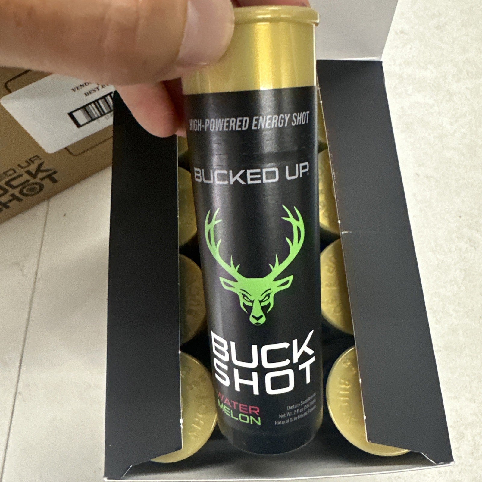 Bucked Up Buck Shot Energy Shot, Watermelon - Quantity 12