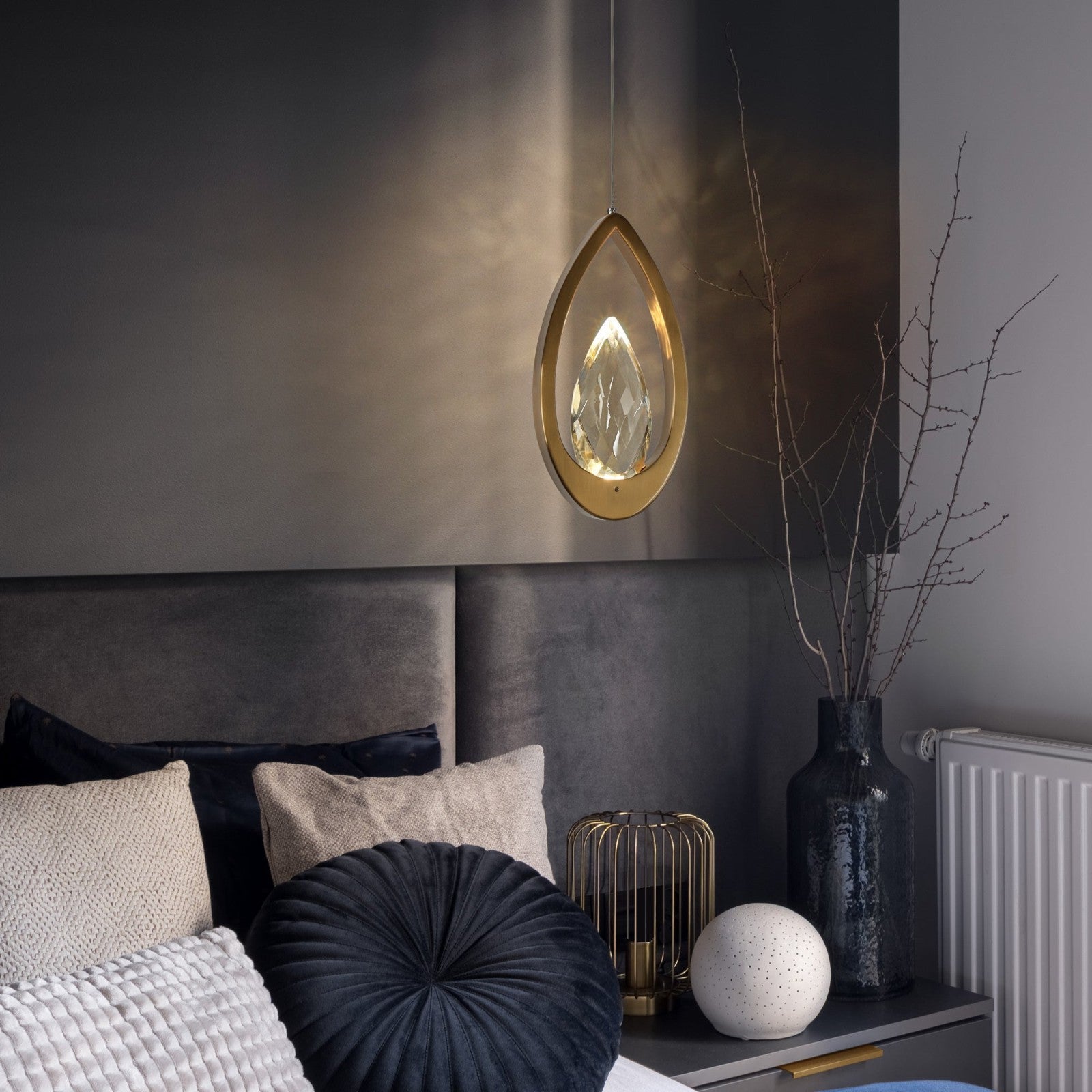 LNC Avelis 1-Light LED Brass Pendant Light, Belles Lighting, A05086 8D