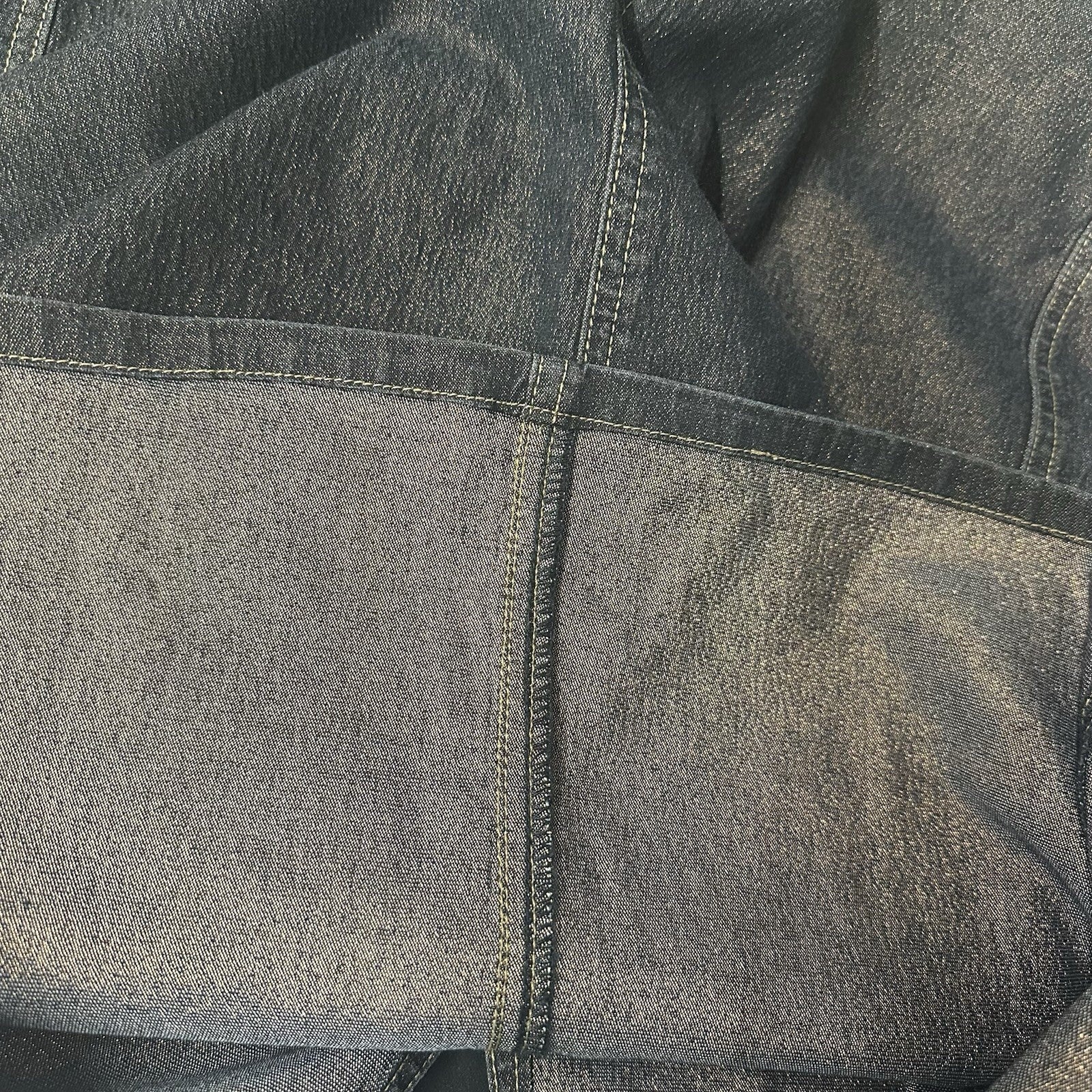 90s Guess Vintage Y2K Glimmer Red Label Dark Indigo Jean Skirt 27 (Fits 28) 0095