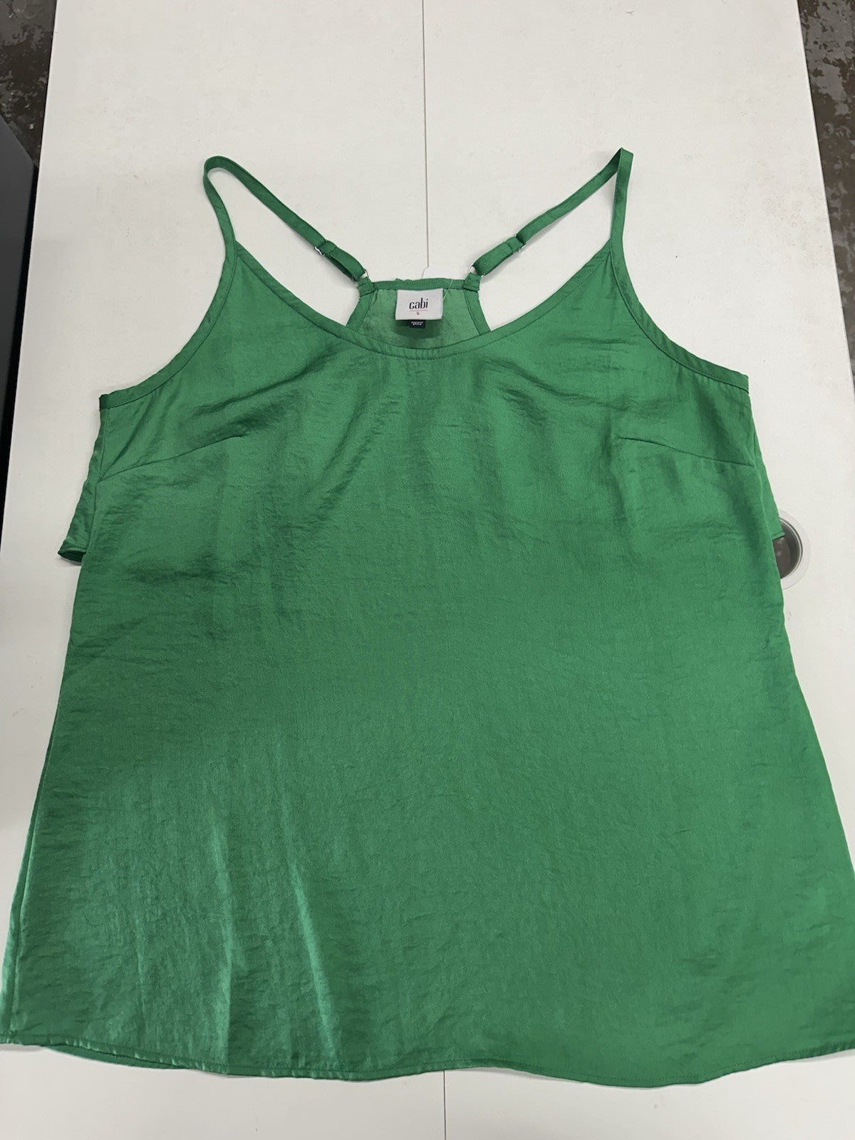 CAbi Park Racerback 6111 Green Ruffle Back Womens Size S Camisole Colorful