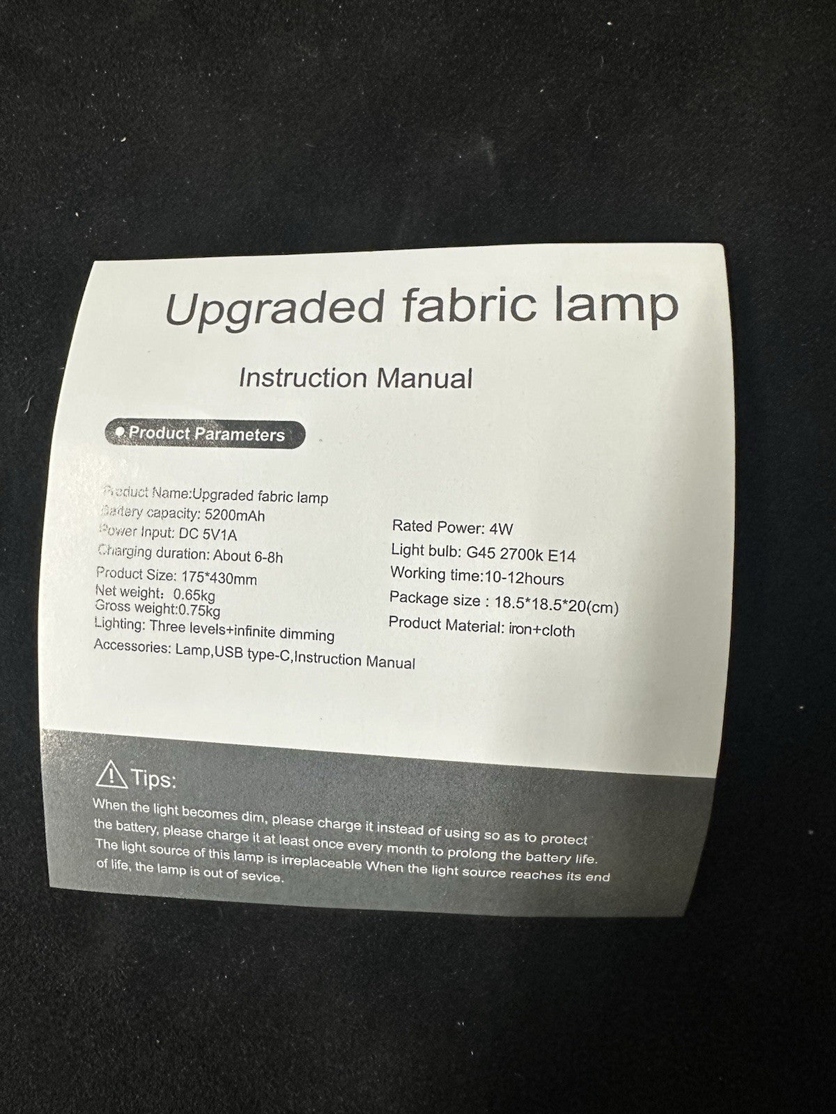 Portable Cordless Table Lamp, Rechargeable 5200mAh Battery Operated Lamp (13c)