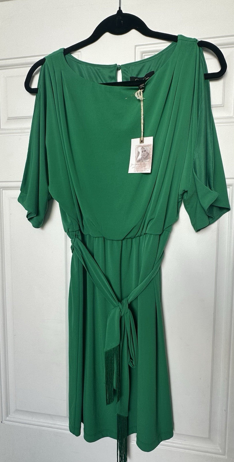 Jessica Simpson Kelly Green Cold Slit Shoulder Short Dress NWT (0067)
