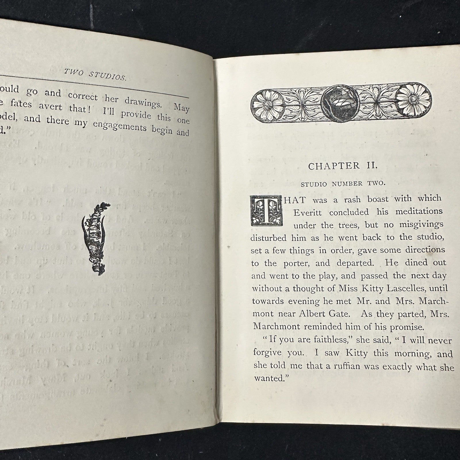 Antique Two Studios By Frances Mary Peard Hardcover Book Romance Novel 10c