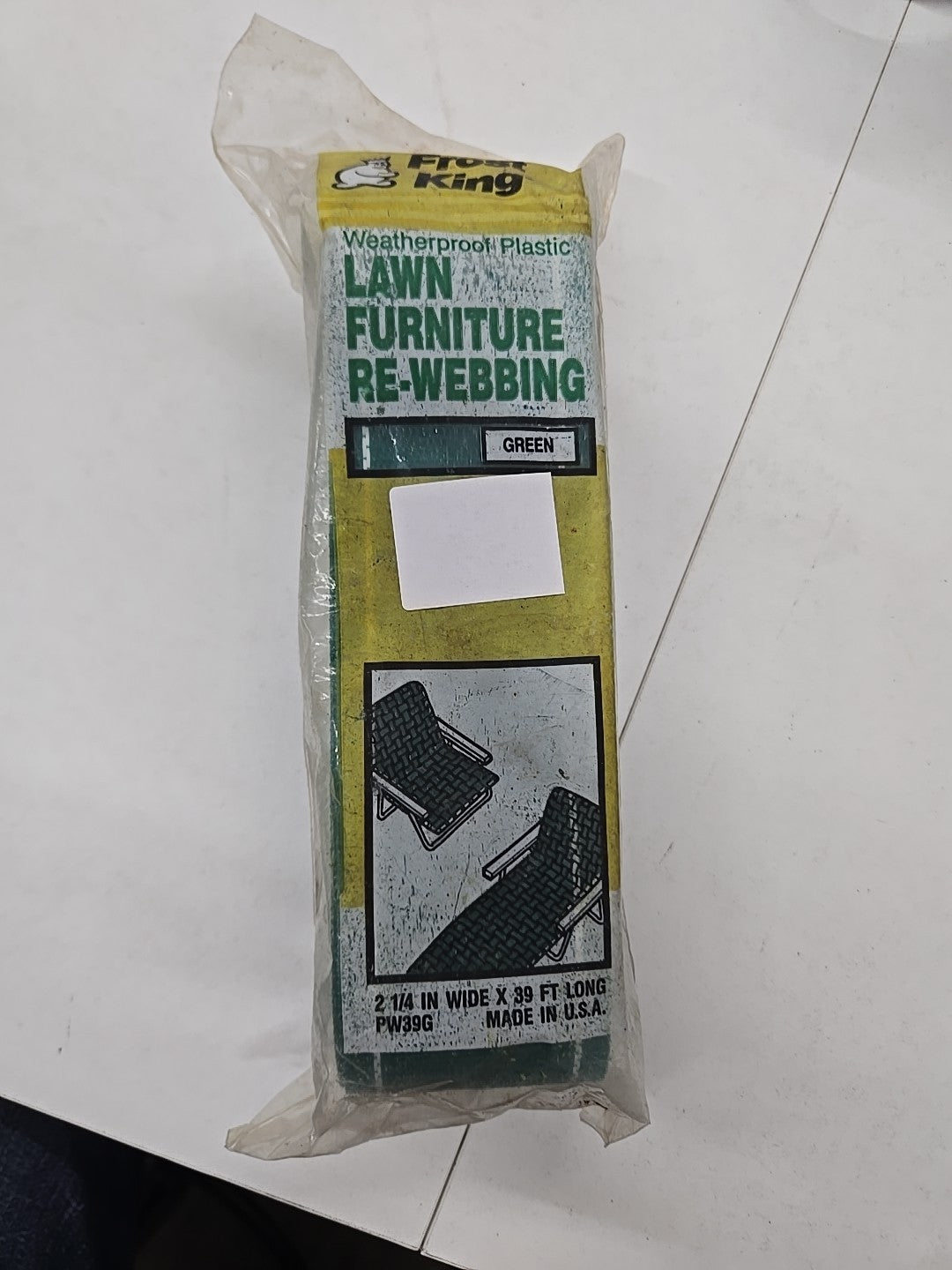 FJ Lawn Furniture Re-Webbing, Green PW39G Poly 2-1/4In Wide X 39Ft Long 8C