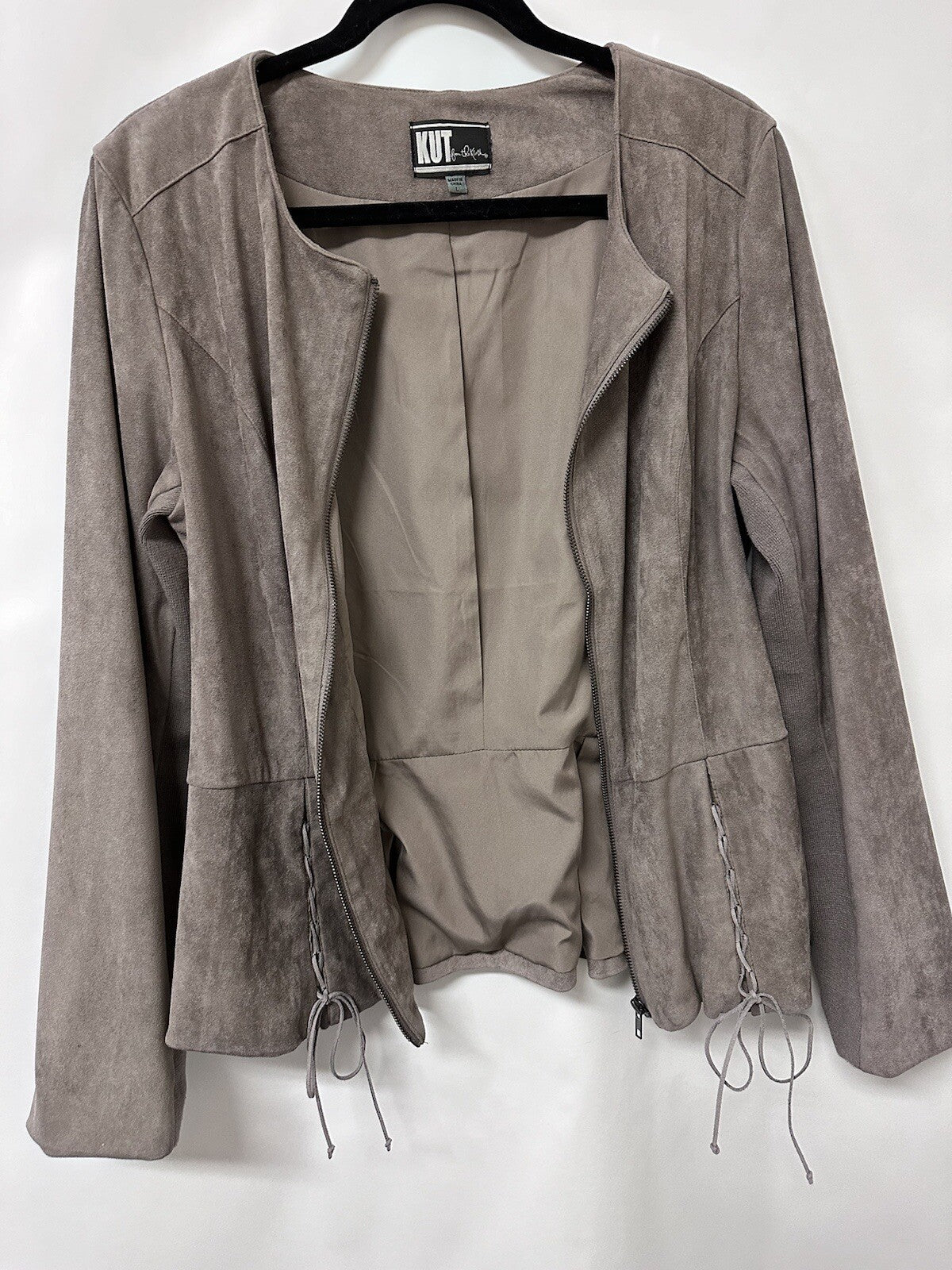 Kut From The Kloth Faux Suede Woman’s Zip Jacket   (0065)