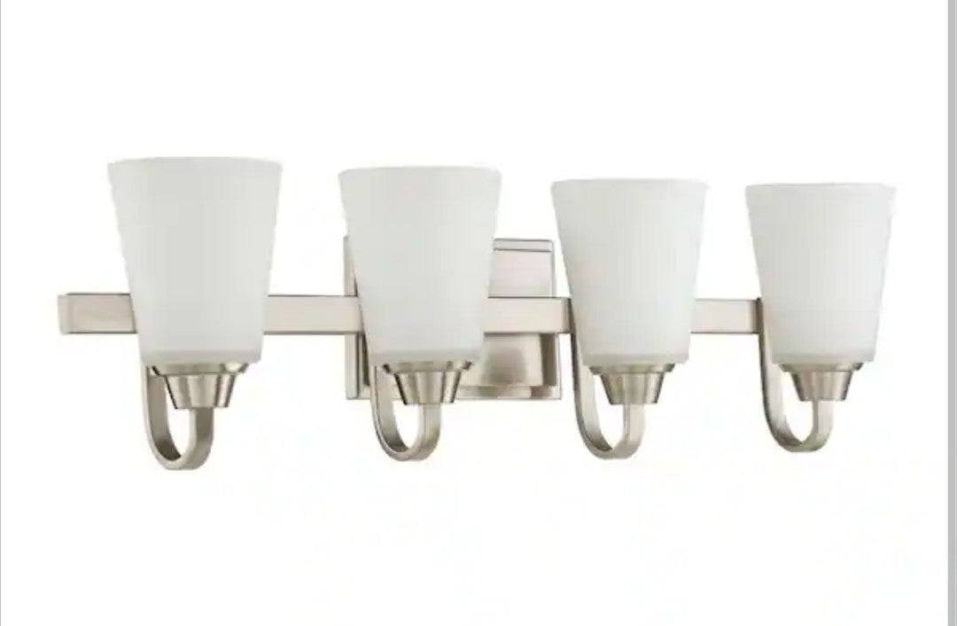 Grace 27.5 in. 4-Light Brushed Polished Nickel Finish Vanity Light (4D)