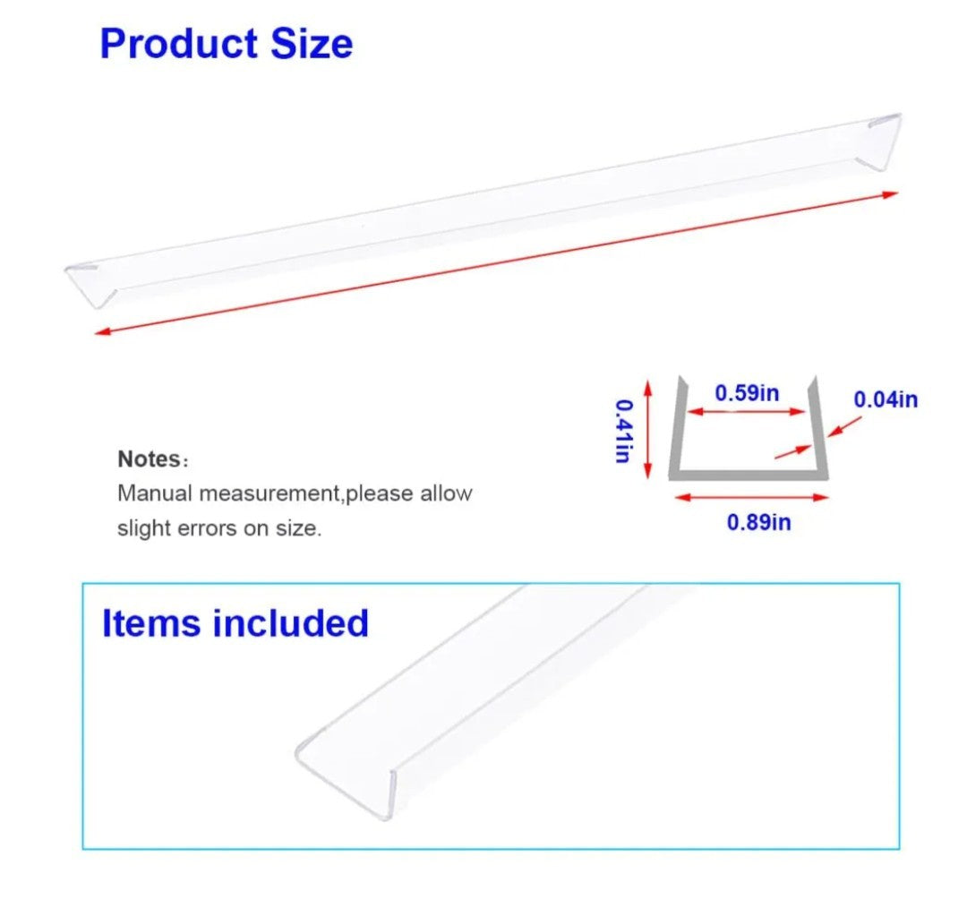 16 pcs Plastic Edge Guard 16.5” Plastic Slip On Cabinet Door Protector 19A