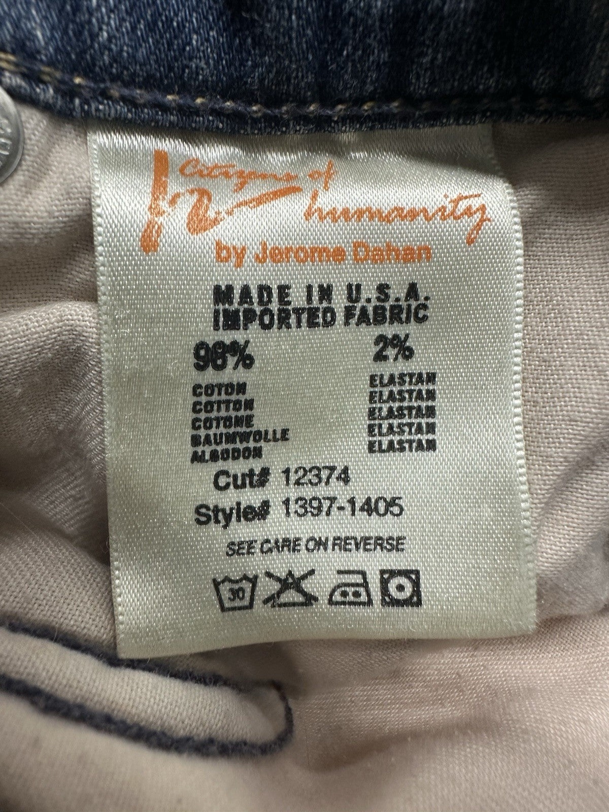 Citizens Of Humanity Hutton Wide Leg Women’s Size 27 Blue Denim Made In USA 0087