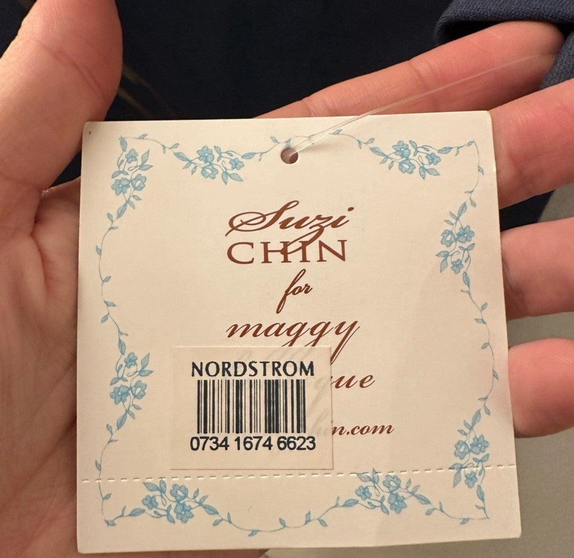 Navy blue Suzi Chin for Maggie Boutique with Brown Belt 0055