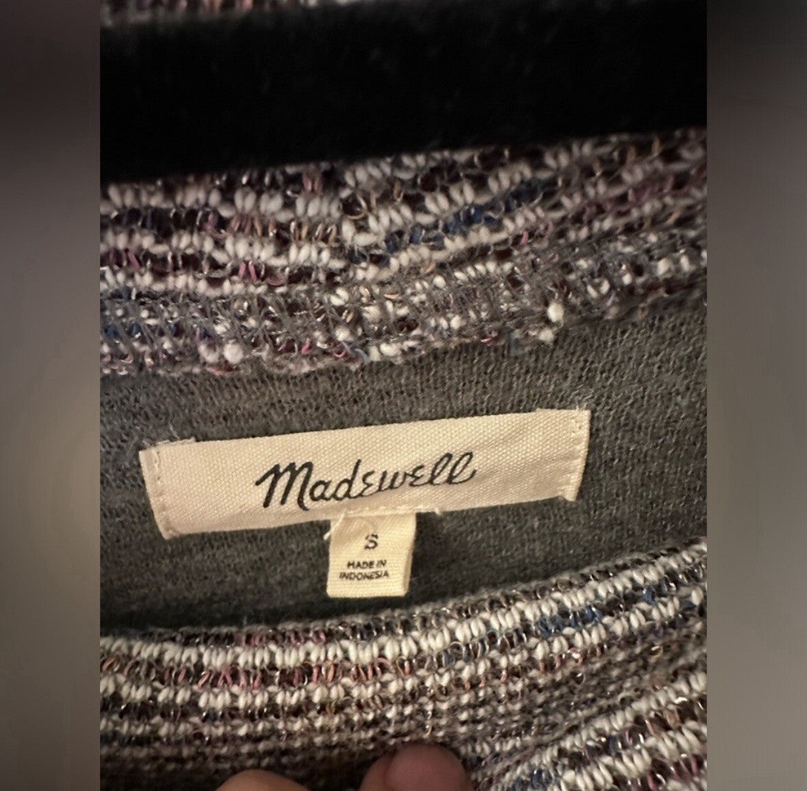 Madewell Rainbow Rib Textured Turtleneck Crop Top Sweater Size Small 3.6