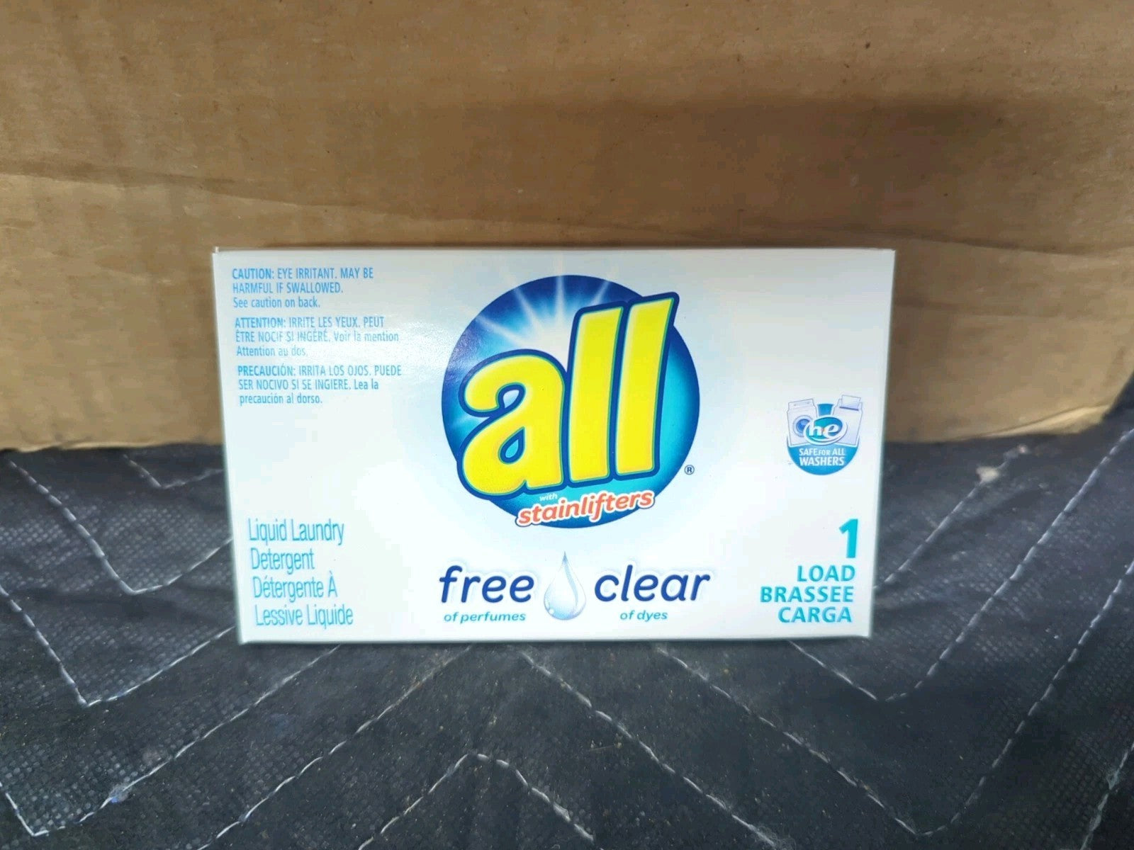 (100 Pack) All Free Clear HE Liquid Laundry Detergent Unscented 1.6 oz 6E