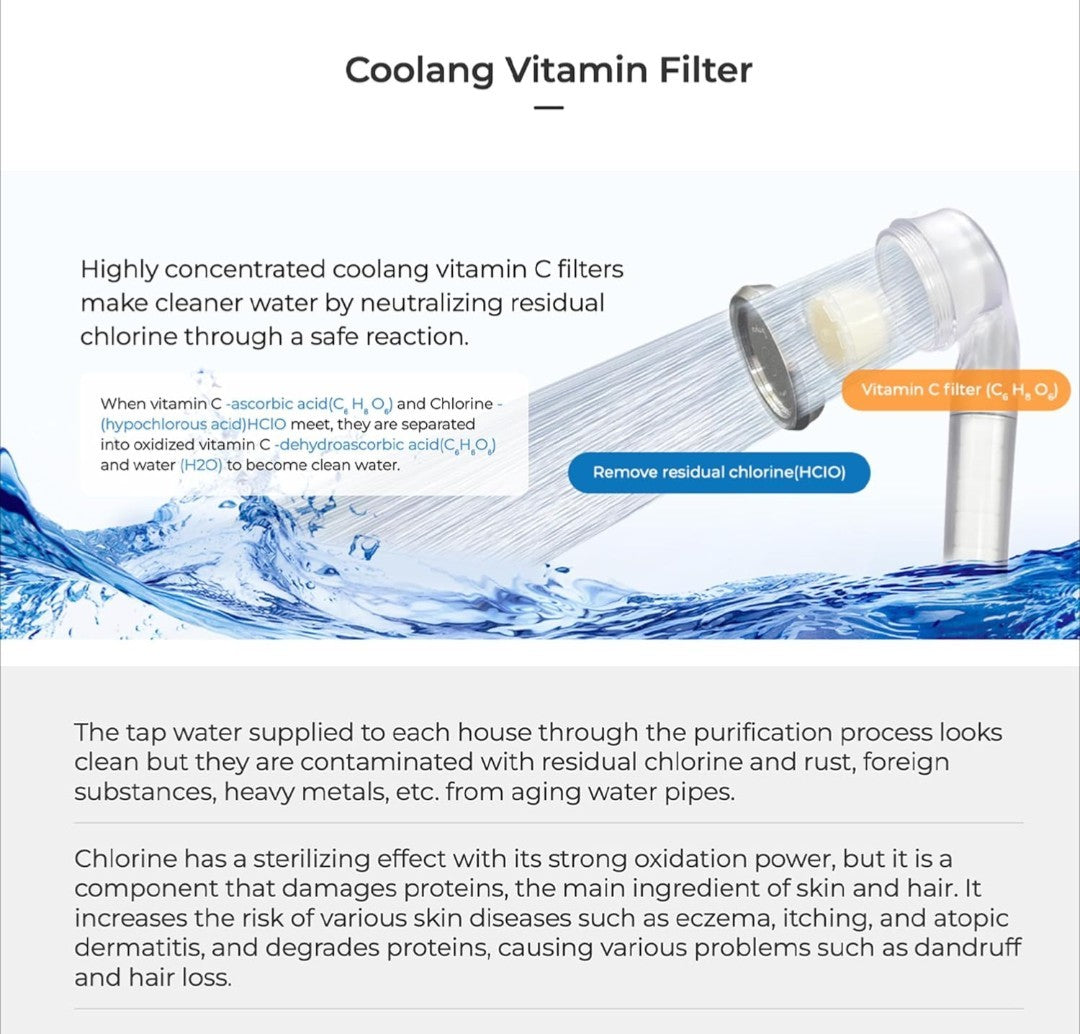 Dual Filteration Shower Filter with Handhead & Hose All-in-One DIY Kit 15A