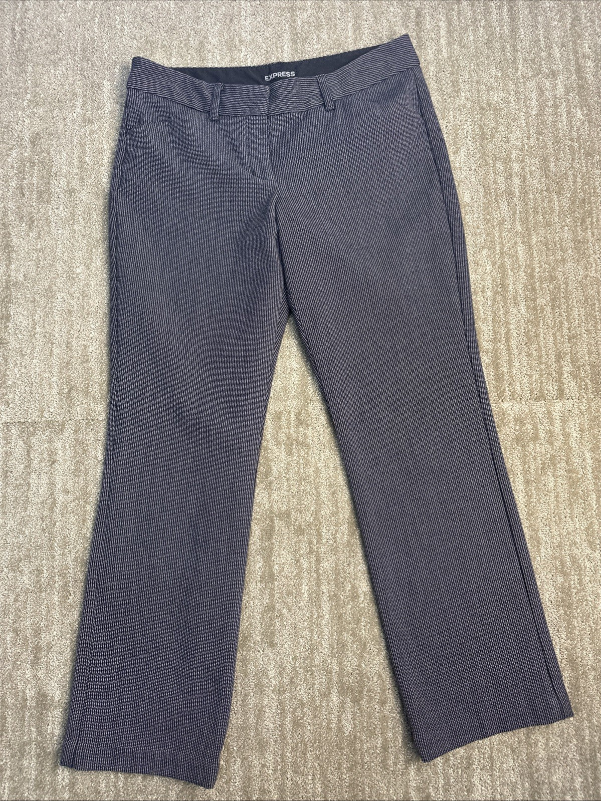 Women’s Express Editor Pant Size 4R Black & Grey Straight Leg   (2.4)