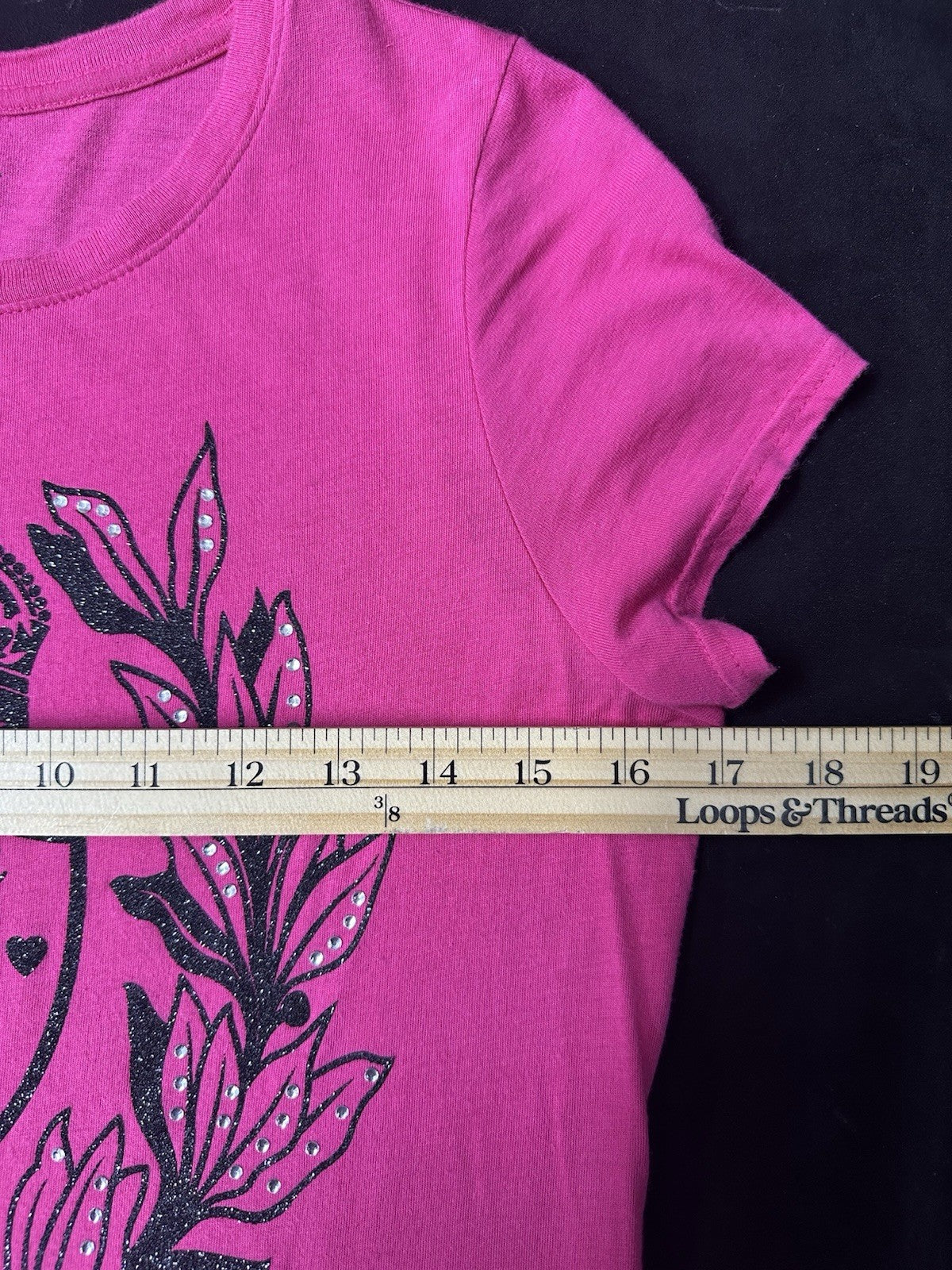 Juicy Couture Hot Pink Rhinestone Tee Shirt Y2K Size Medium 0084
