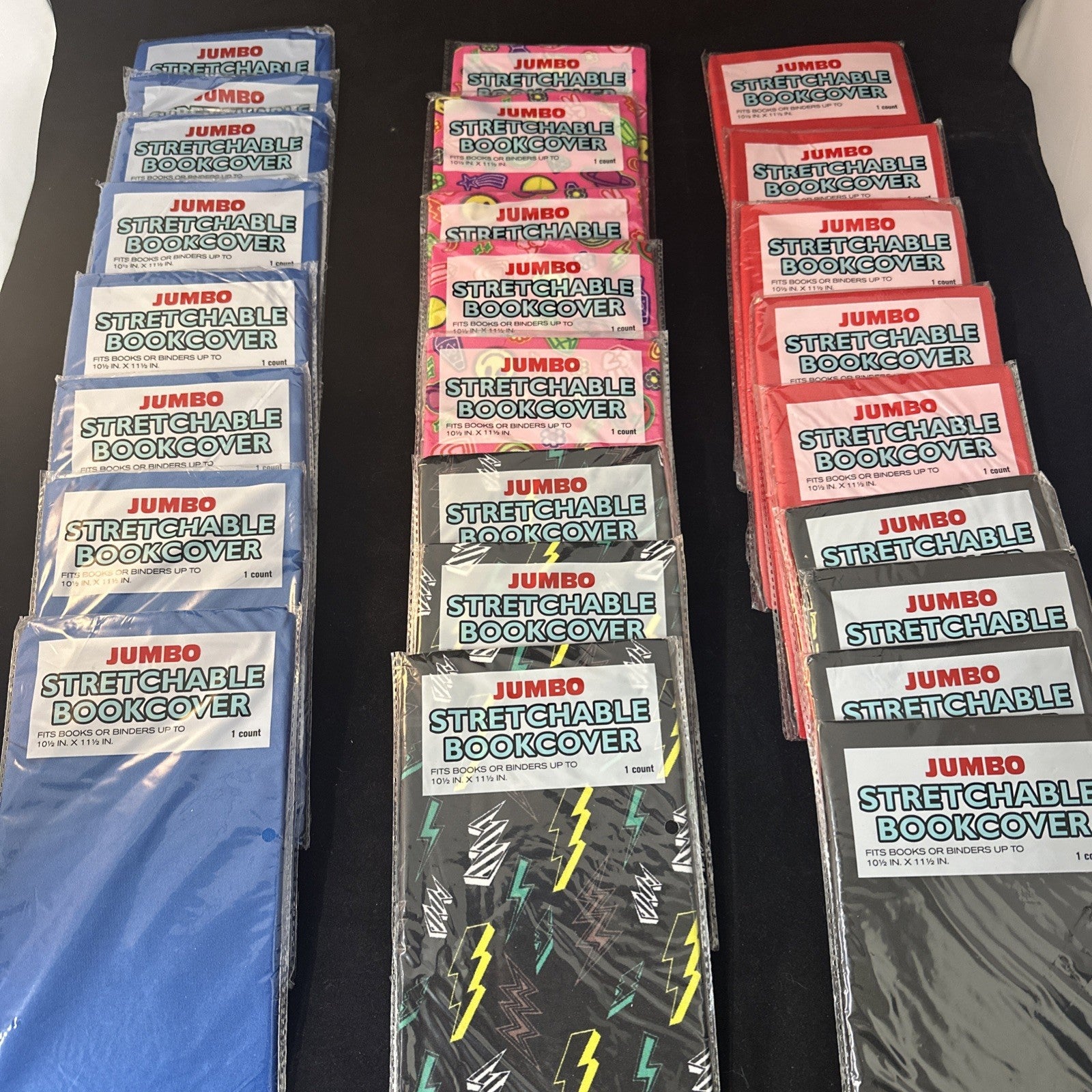 Jumbo Stretchable Bookcover 10.5in x 11.5in Reusable and Washable, Lot Of 25 9a