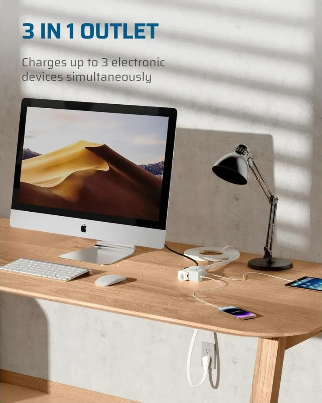 25 ft. 16/3 AWG Indoor Extension Cord with 3-Prong 3 Outlets and SPT-3 Cord 19D