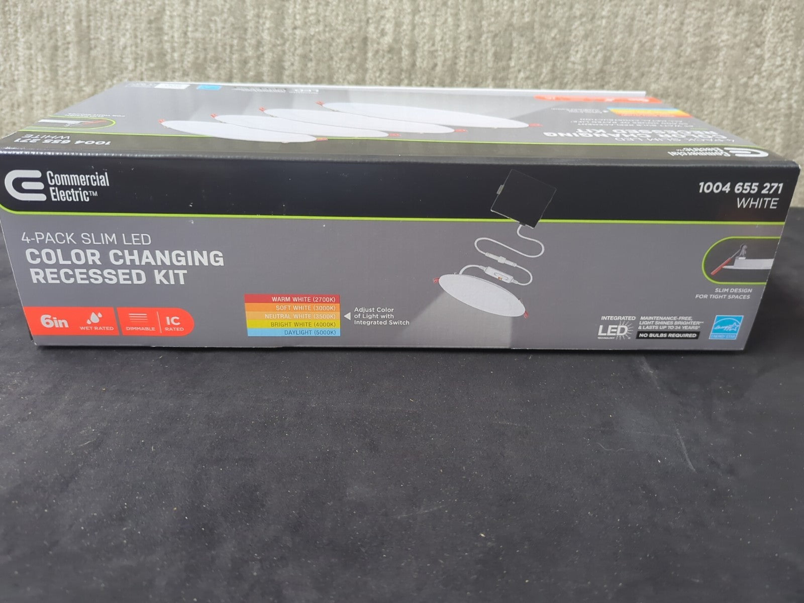 Commercial Electric Ultra Slim 6in. Adjustable CCT Canless New Construction 4PK