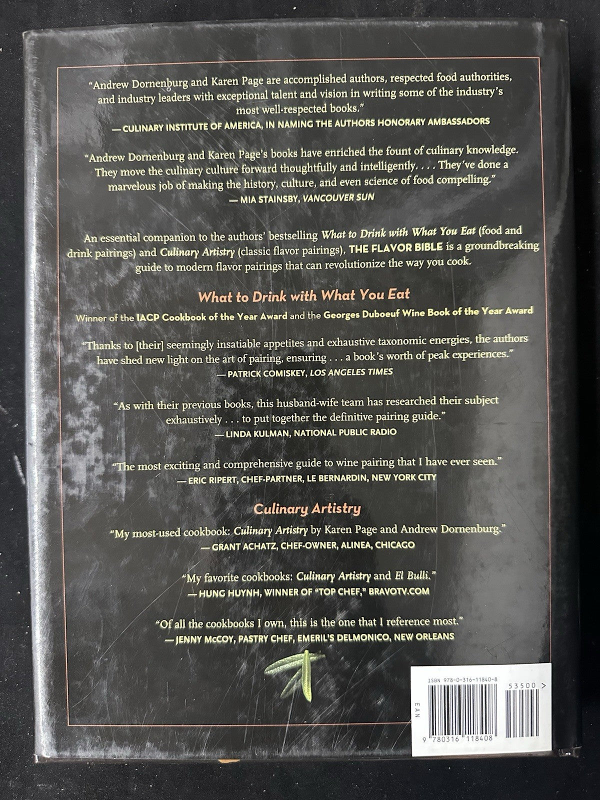 The Flavor Bible, Hardcover book, by Andrew Dornenburg, K. Page 10C