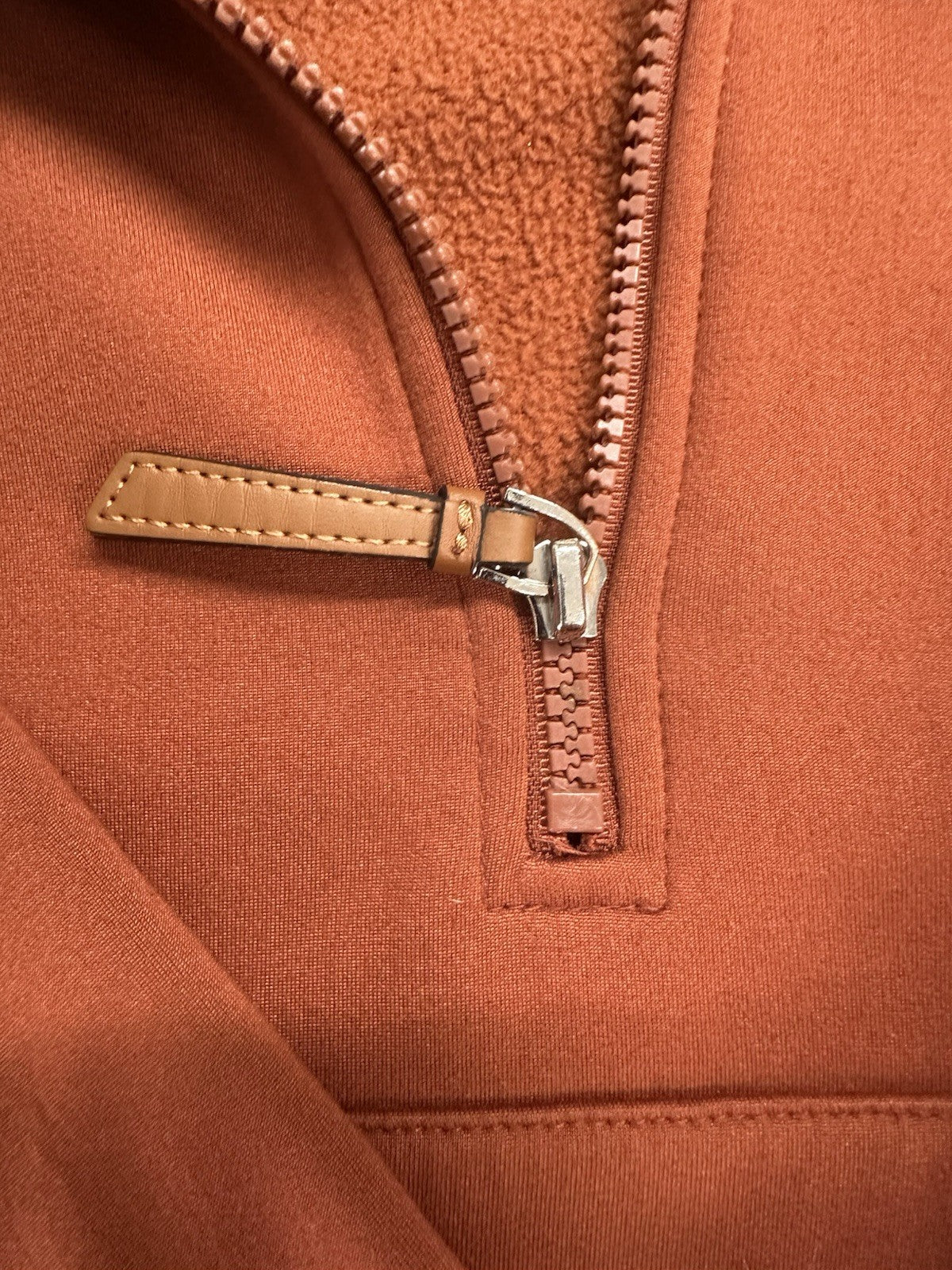 Women’s Laslulu Burnt Orange Small Crop Hoodie Sweater W/ Zipper