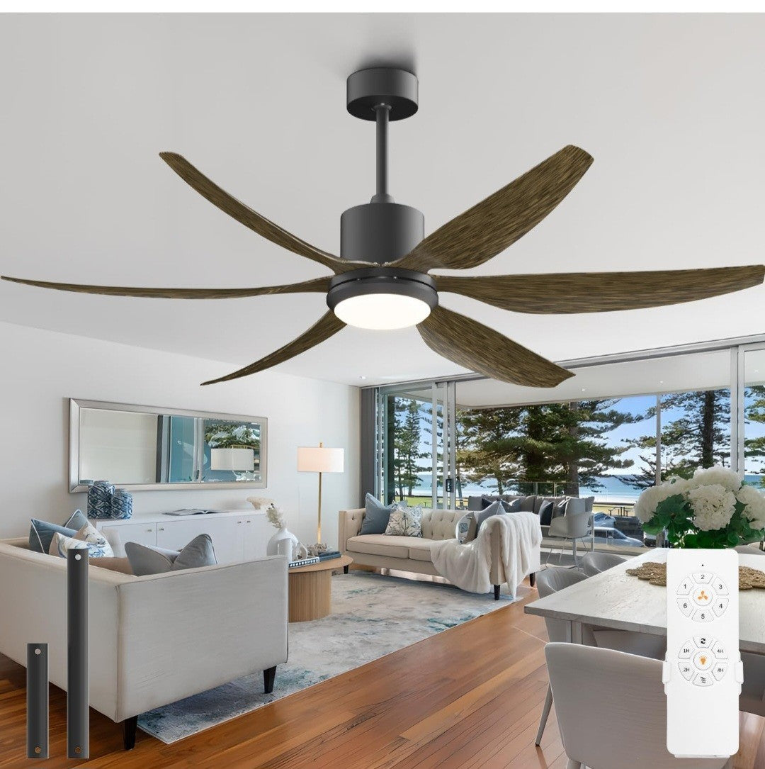 Industrial 66" Large Ceiling Fan with Light & Remote Control 17C
