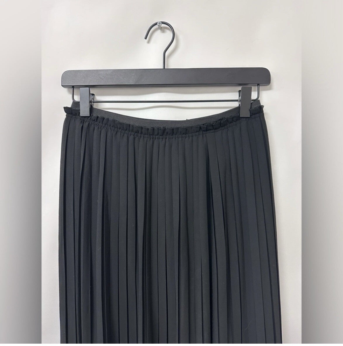 Lush Black Pleated Sheer Slit Skirt Size Small 7.3